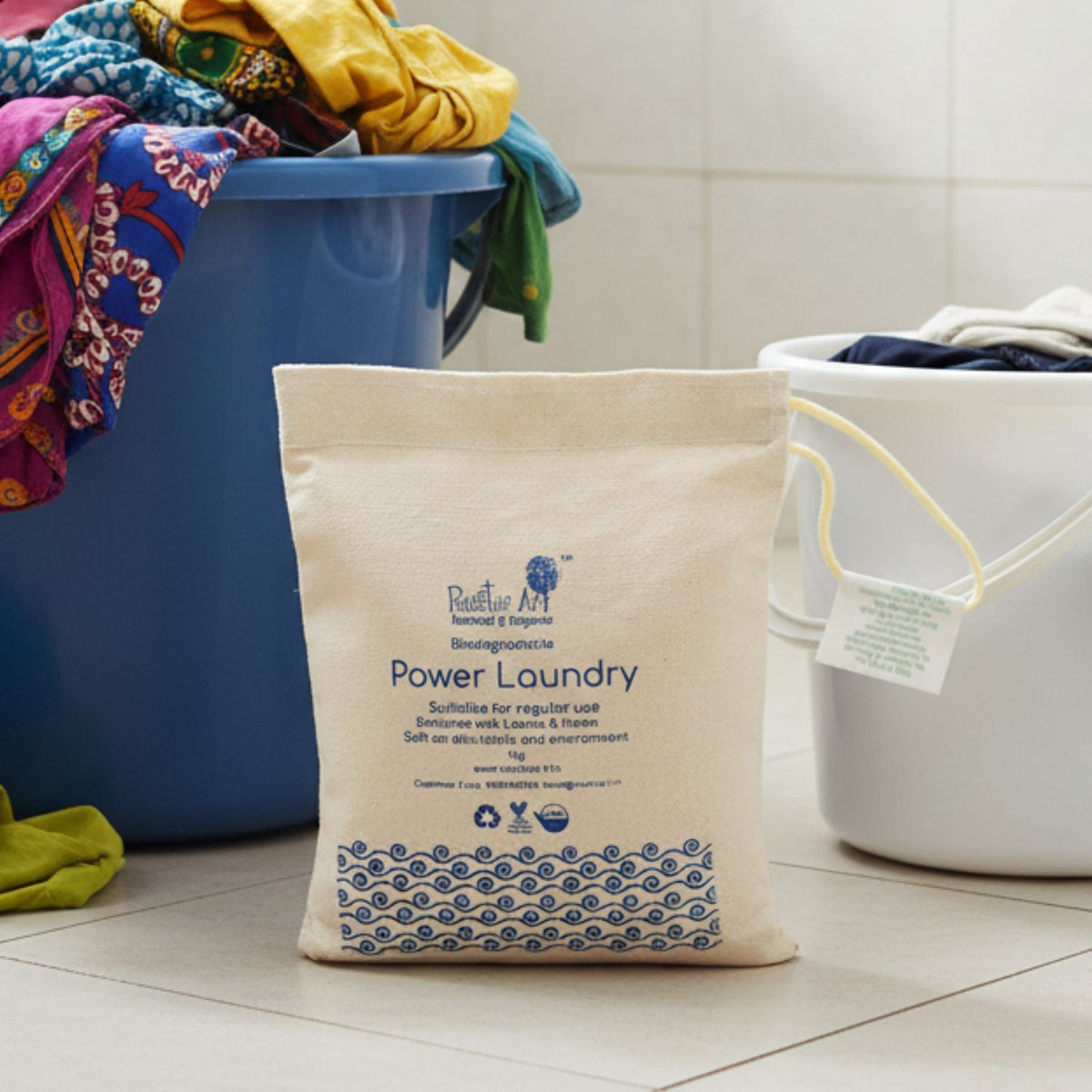 Power Laundry Detergent  (1 kg)| Neem & Coconut Oil Soap | Biodegradable & Water Efficient, Rustic Home