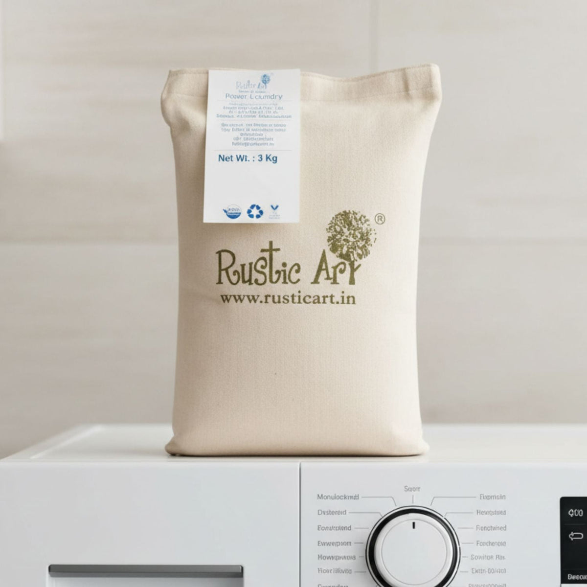 Power Laundry Detergent (3 kg)| Neem & Coconut Oil Soap | Biodegradable & Water Efficient, Rustic Home