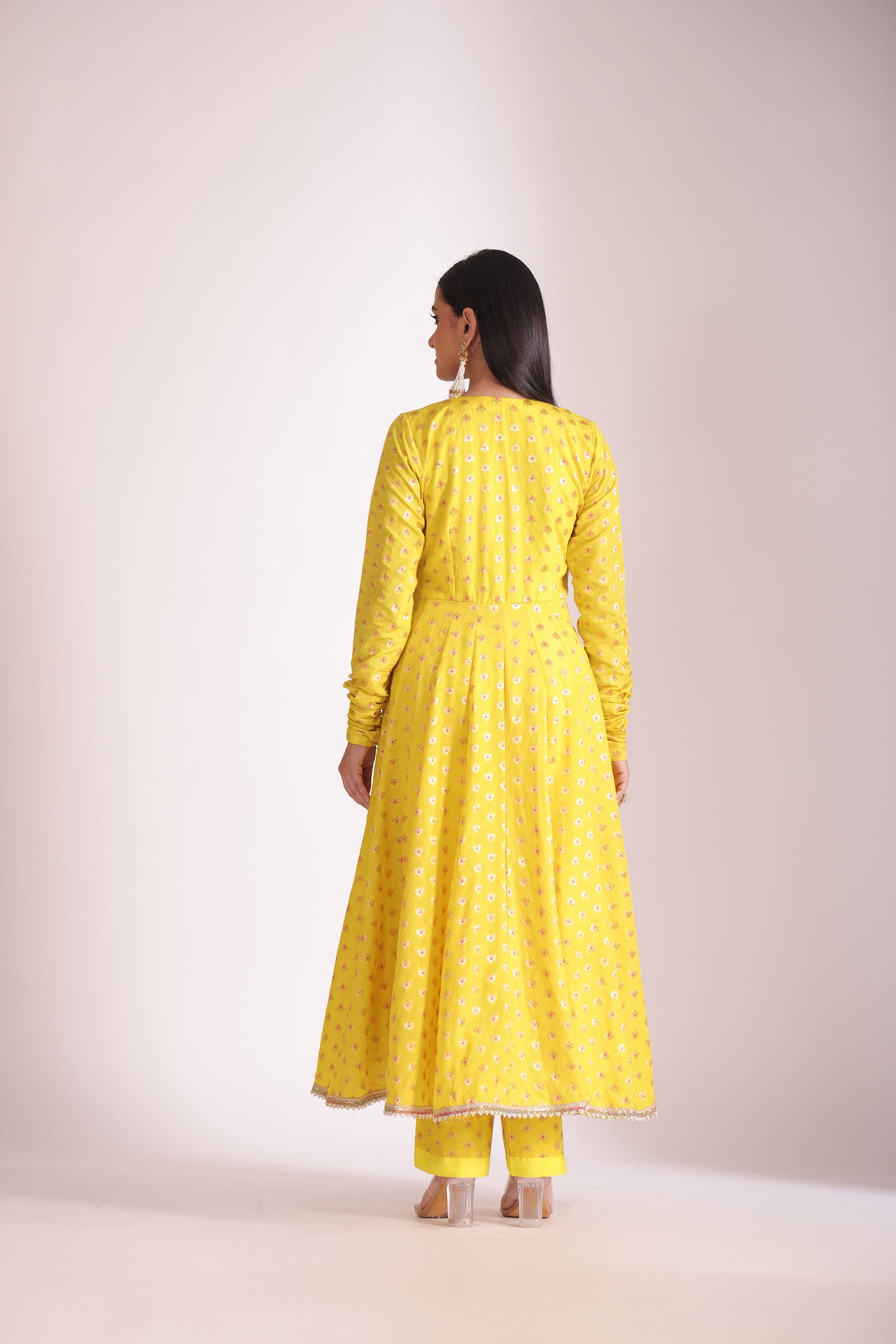 Noorika Yellow Embroidered Silk Anarkali With Pant And Dupatta