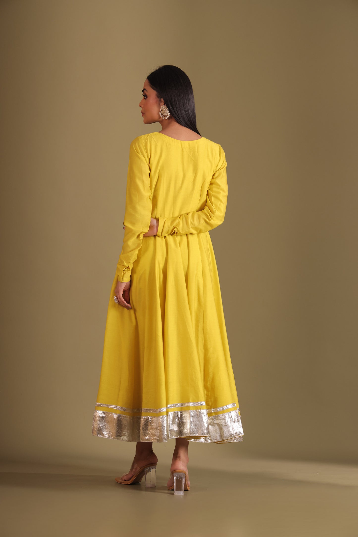 Mastani Sunshine Embroidered Chanderi Anarkali And Chooridar With Dupatta