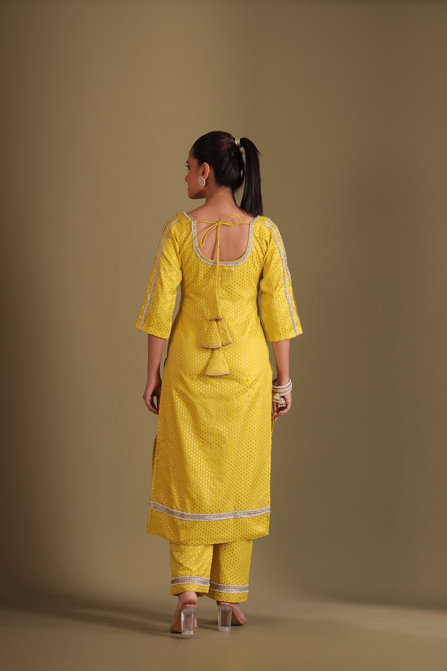 Noorika Yellow Embroidered Silk Kurta And Dupatta
