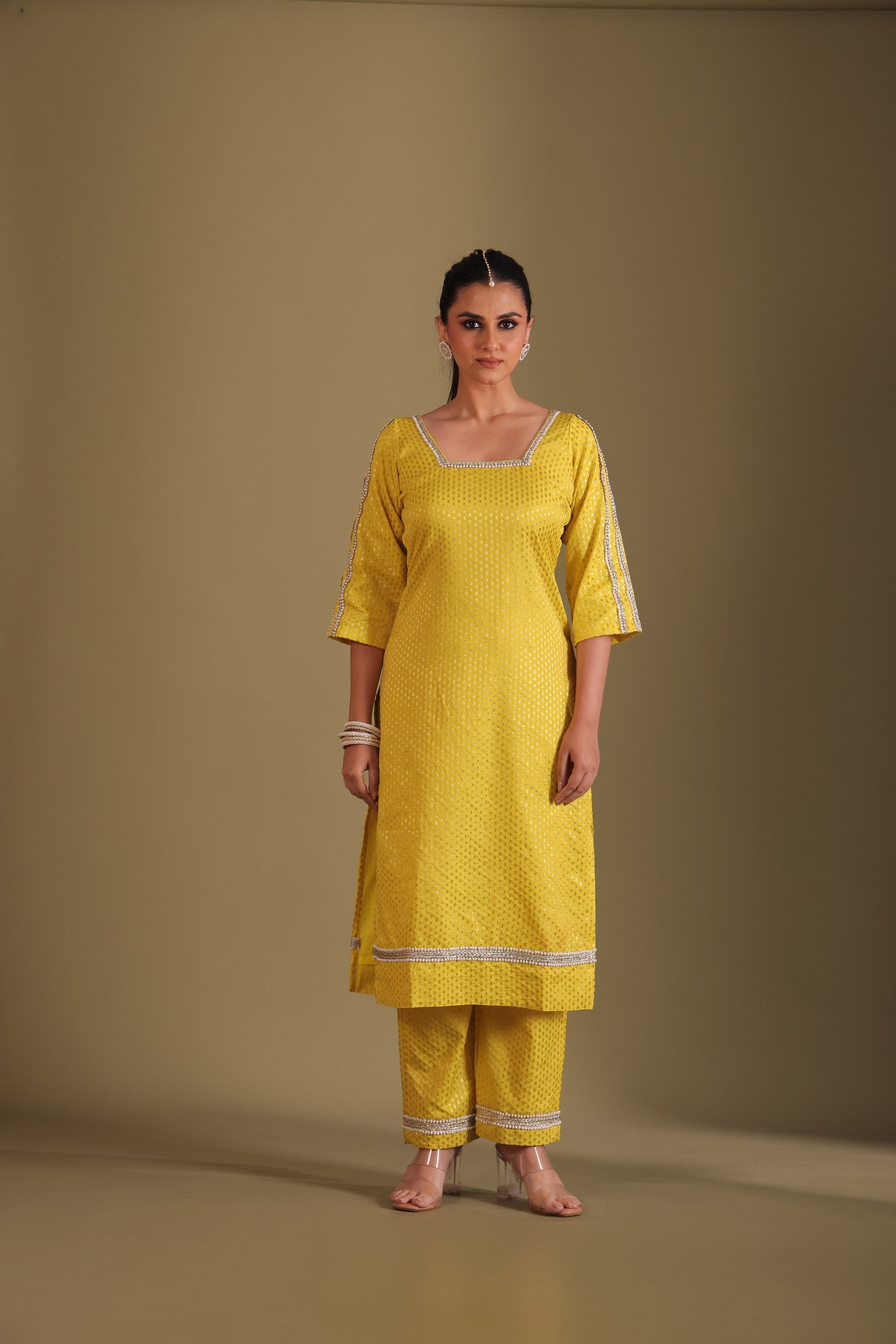 Noorika Yellow Embroidered Silk Kurta And Dupatta