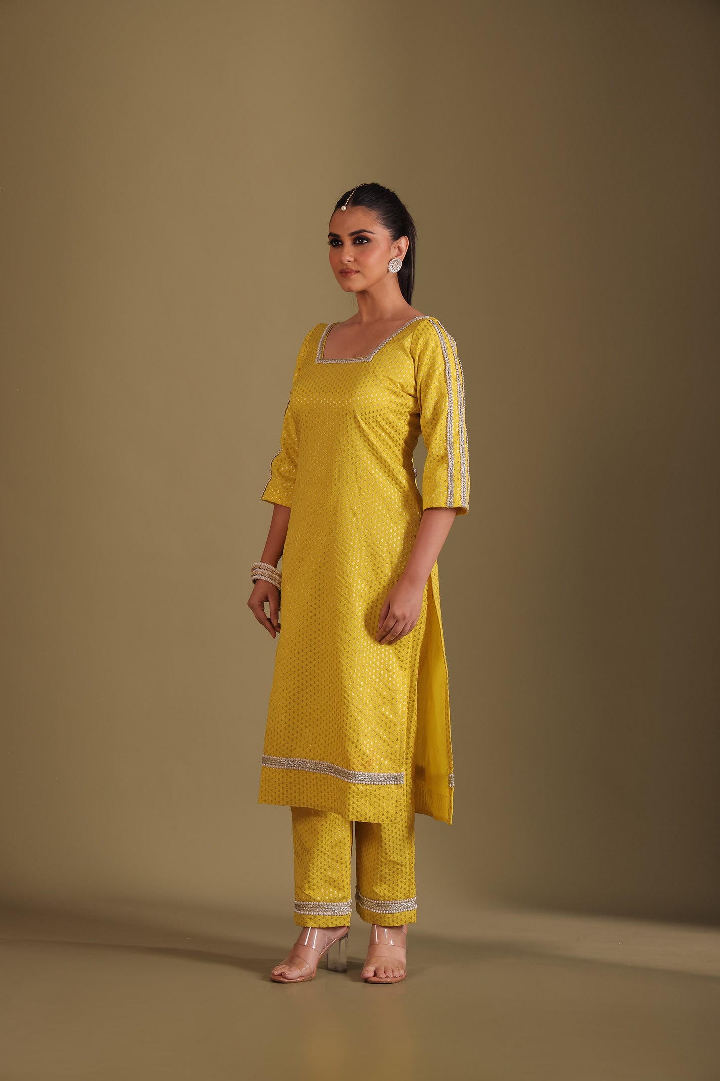 Noorika Yellow Embroidered Silk Kurta And Dupatta