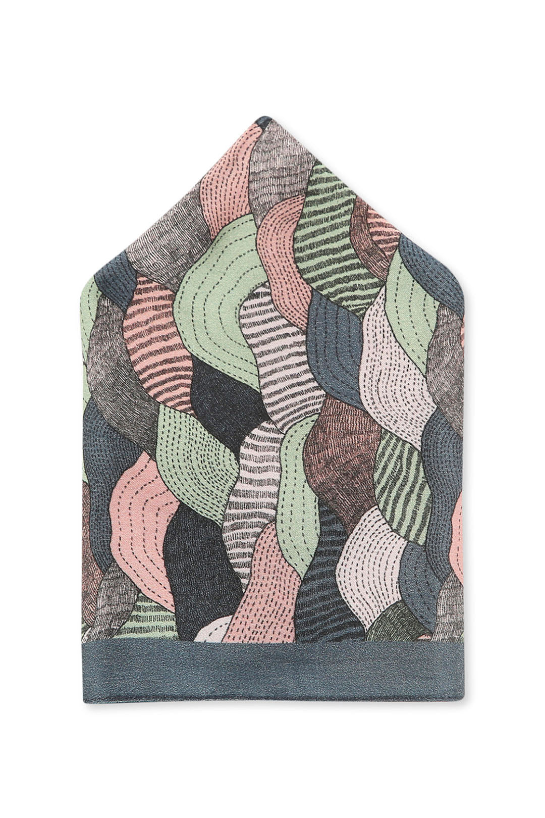 Gray Pastel Bloom Printed Pocket Square