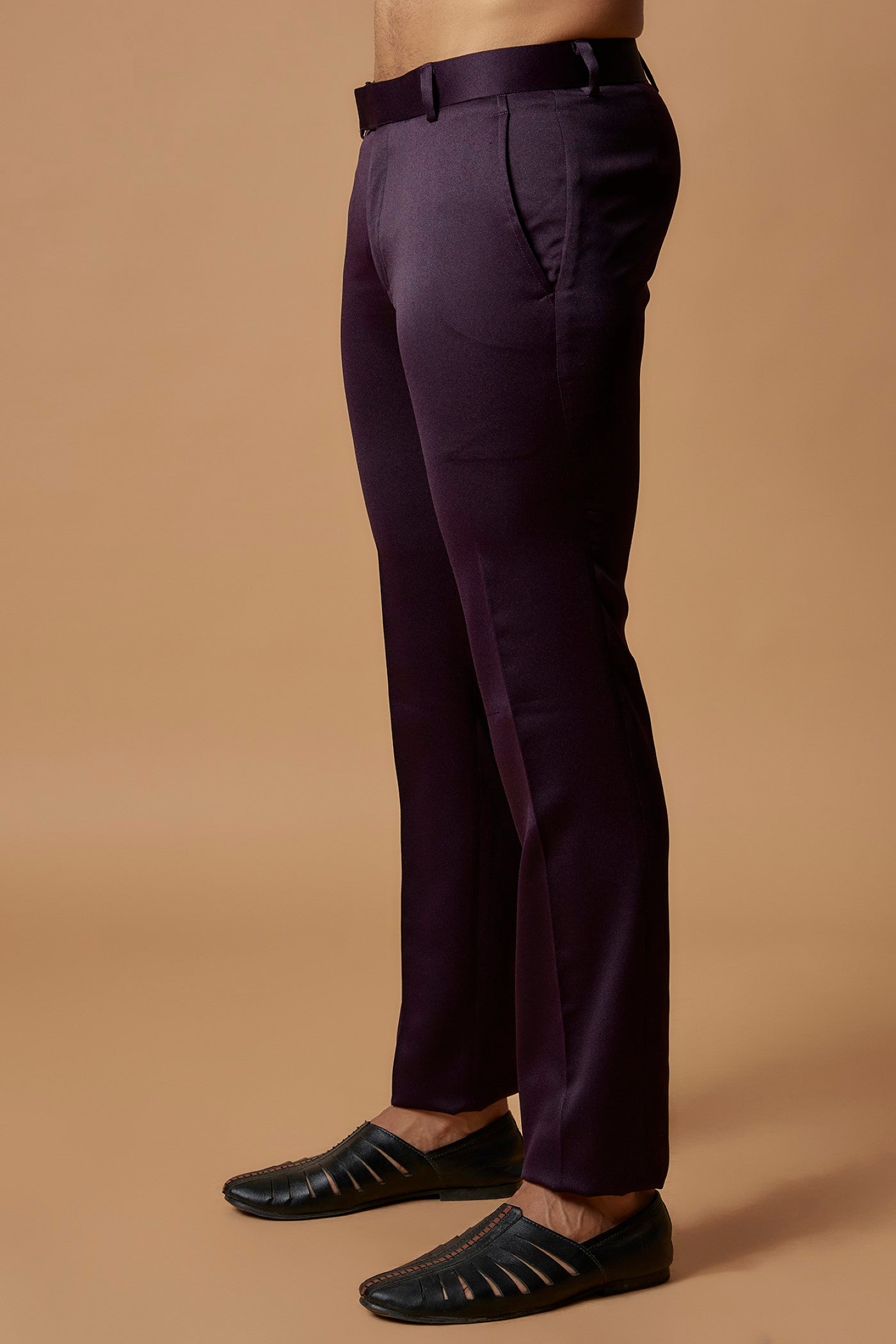 Purple Silk Embroidered Jodhpuri Set