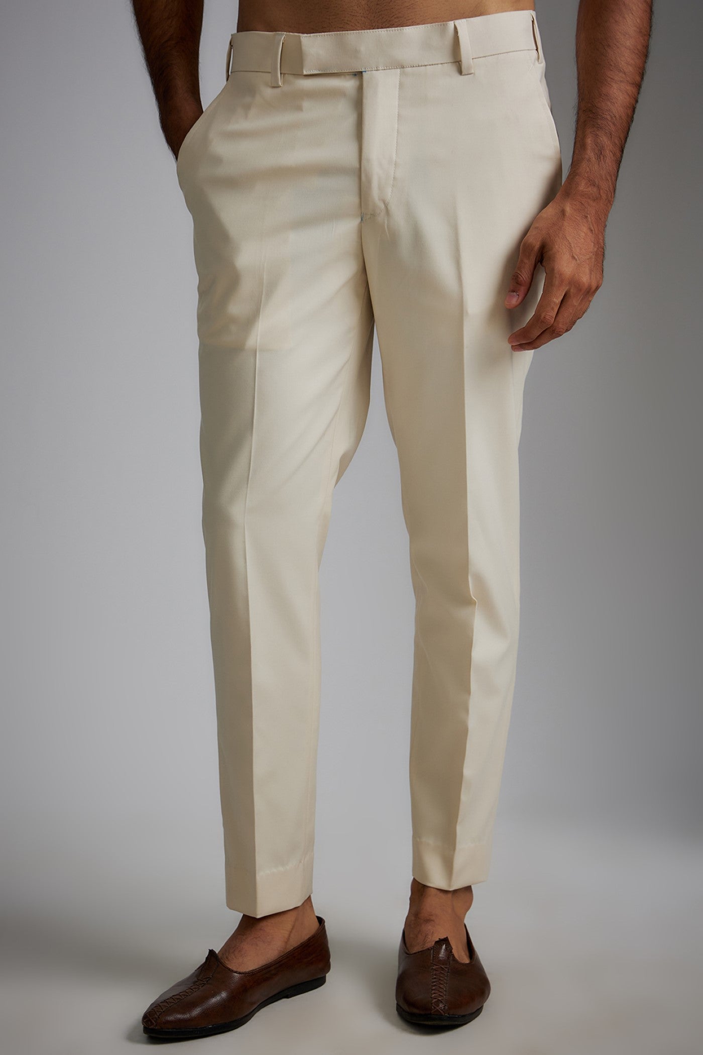 Gold Silk Embroidered Bandhgala Jacket Set