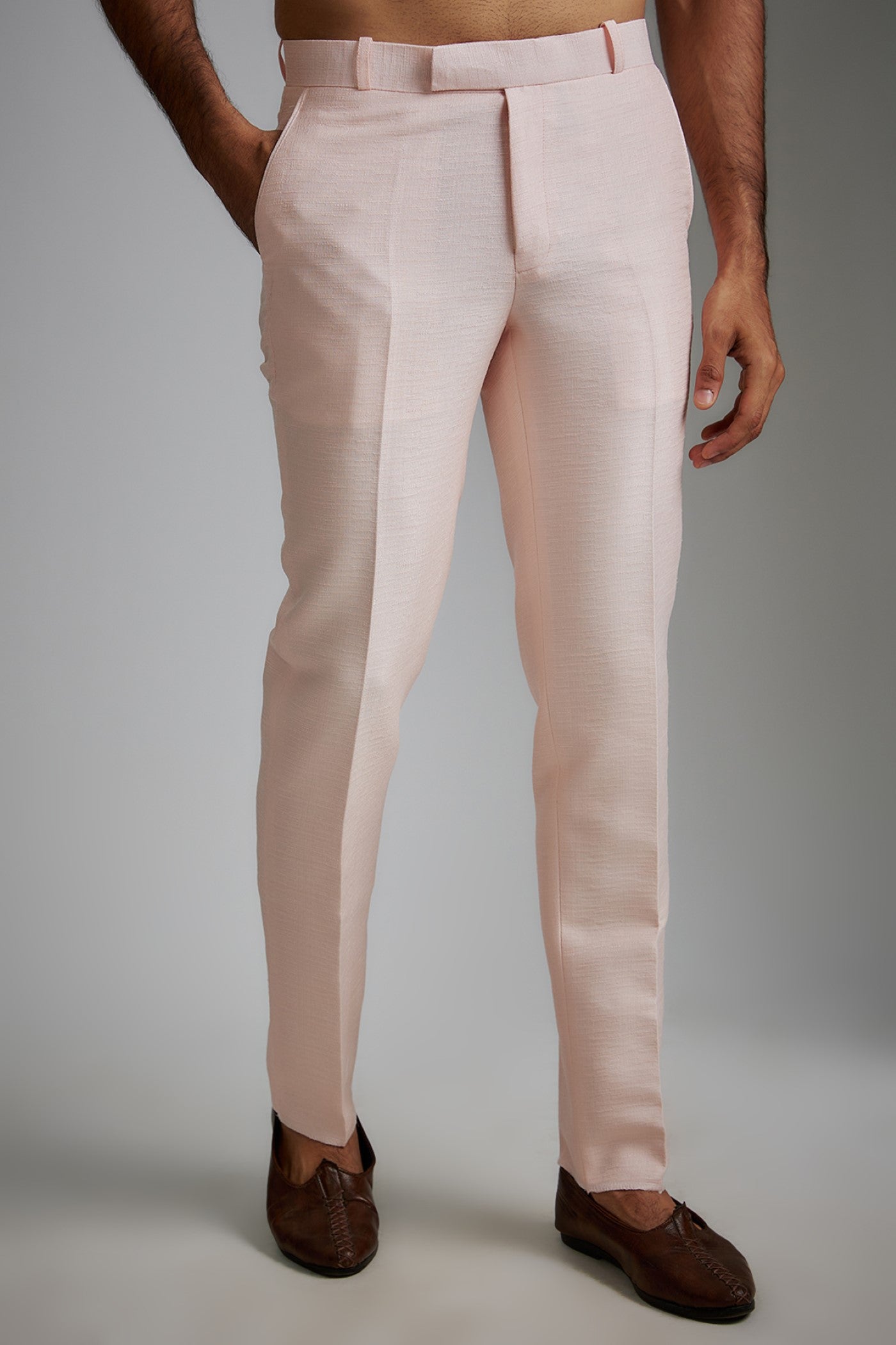 Cream Silk Embroidered Indowestern Jacket Set