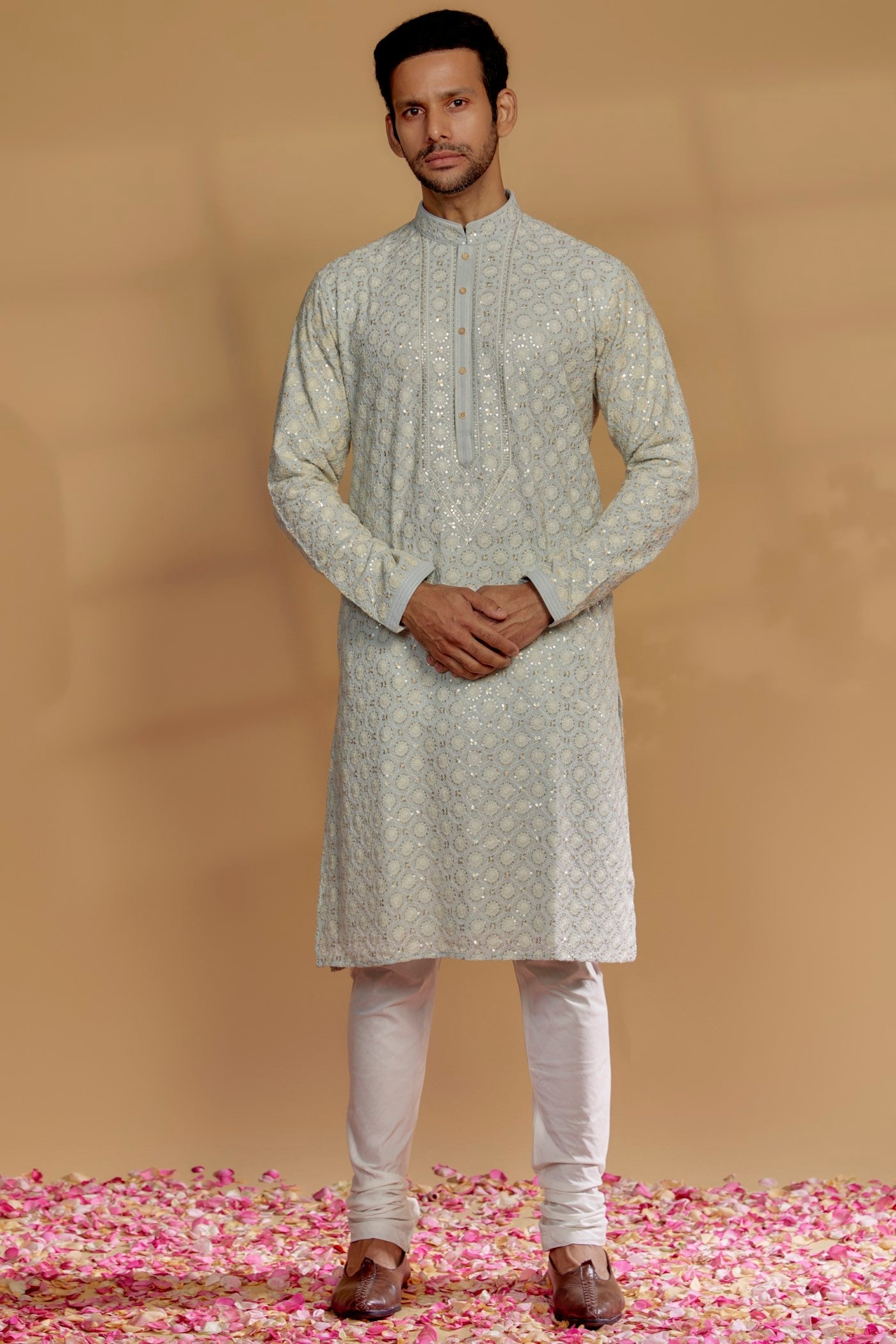 Pastel Blue Georgette Kurta Set