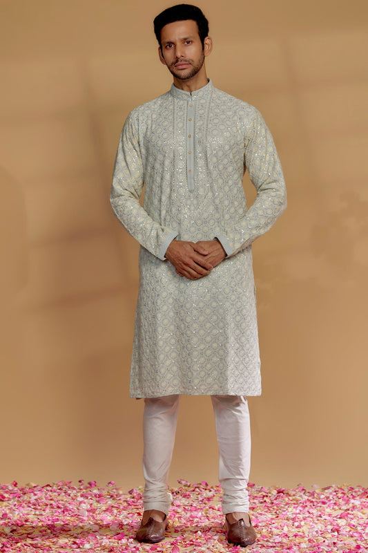 Pastel Blue Georgette Kurta Set