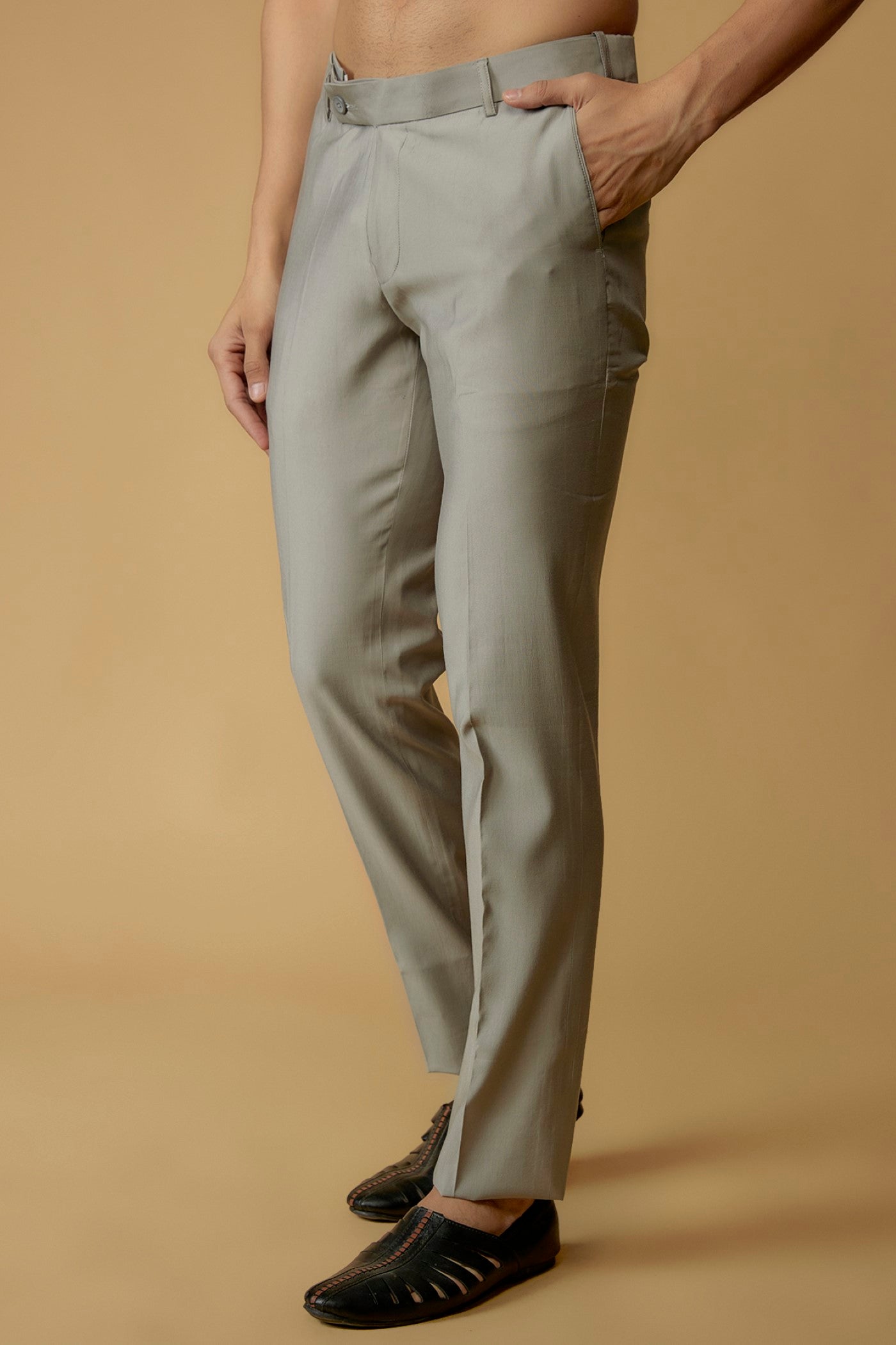 Fog Grey Silk Sequins Work Jodhpuri Set