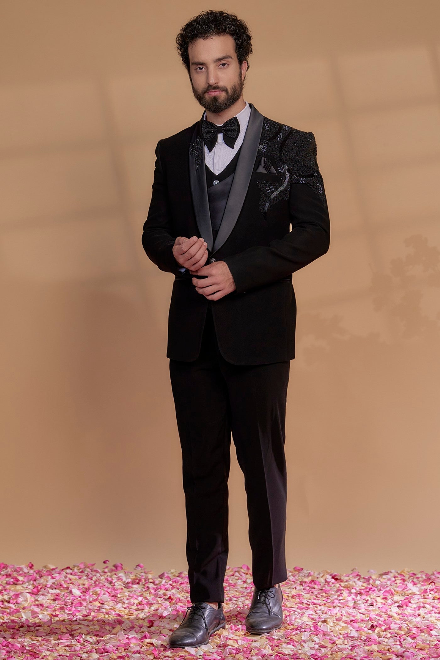 Jet Black Lachka Tuxedo Set
