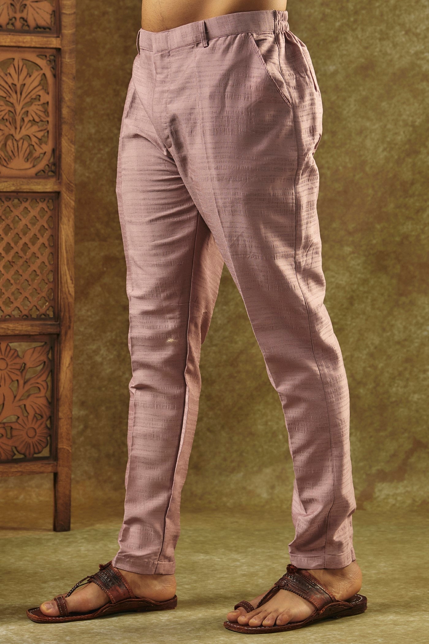 Onion Pink kurta Jacket set with mirror and resham embroidery