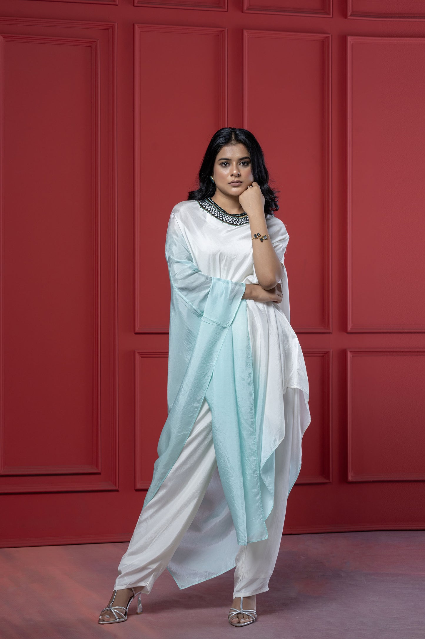 Sky Blue Gradient Asymmetric Tunic