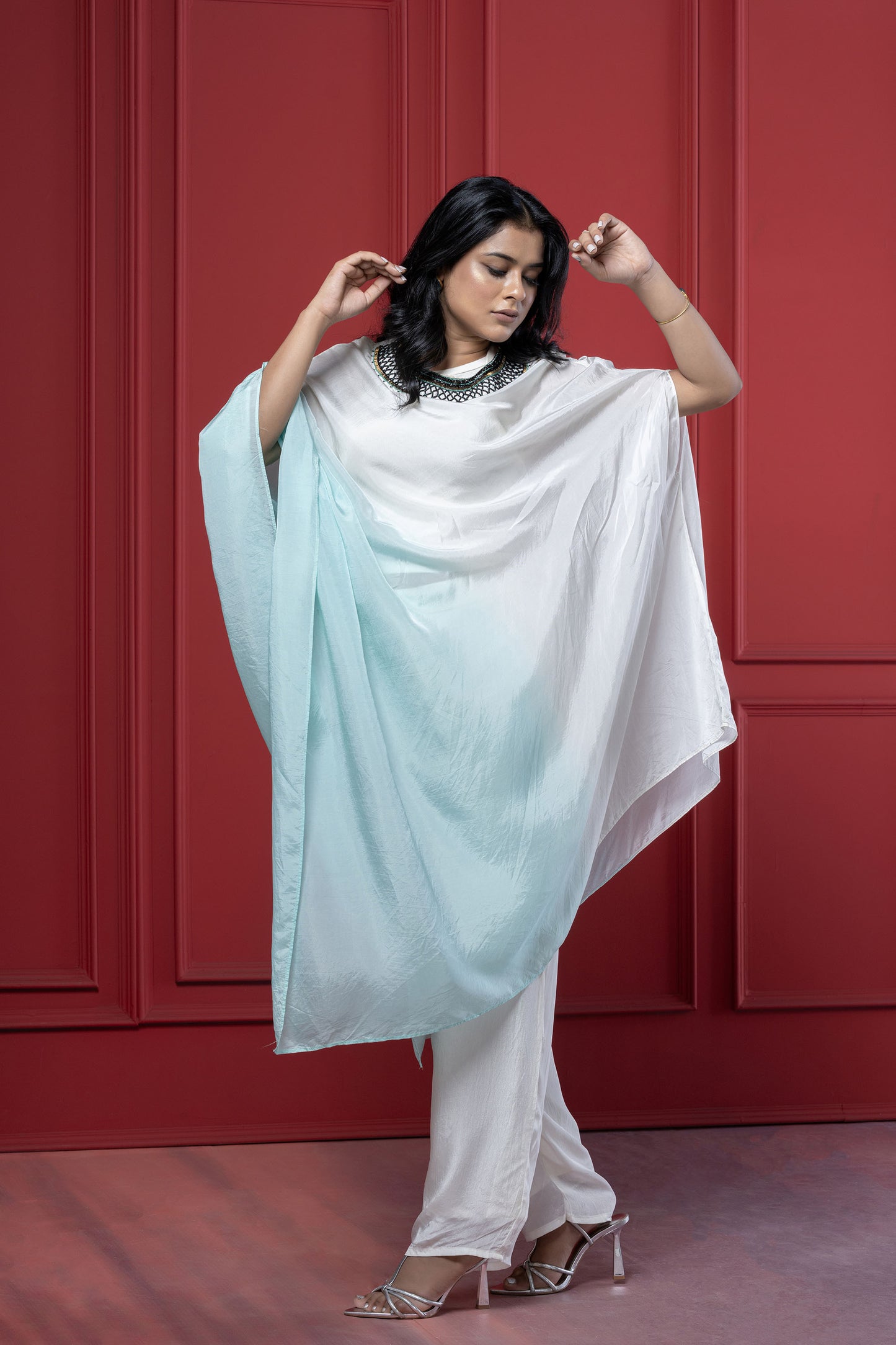 Sky Blue Gradient Asymmetric Tunic