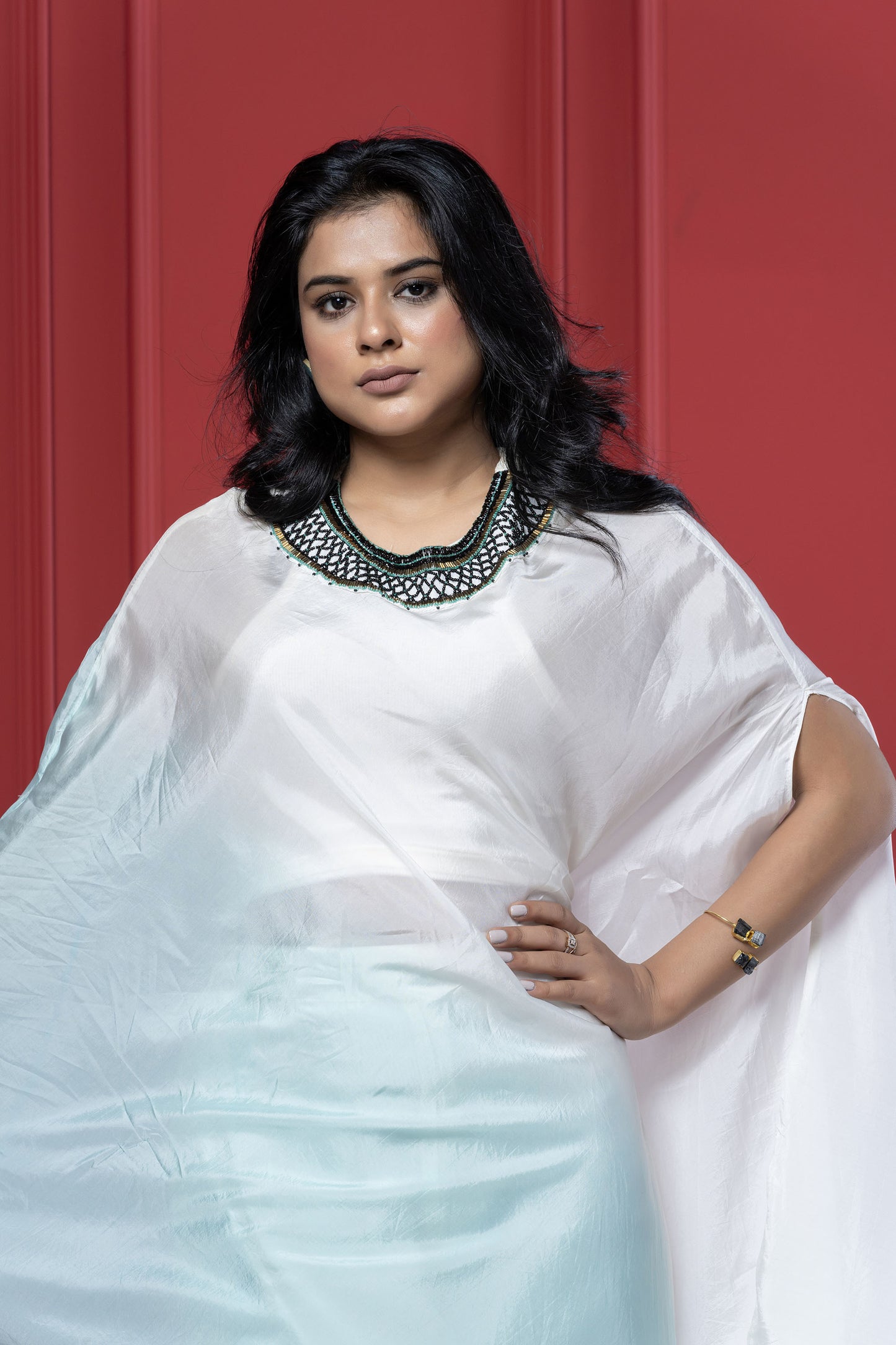 Sky Blue Gradient Asymmetric Tunic