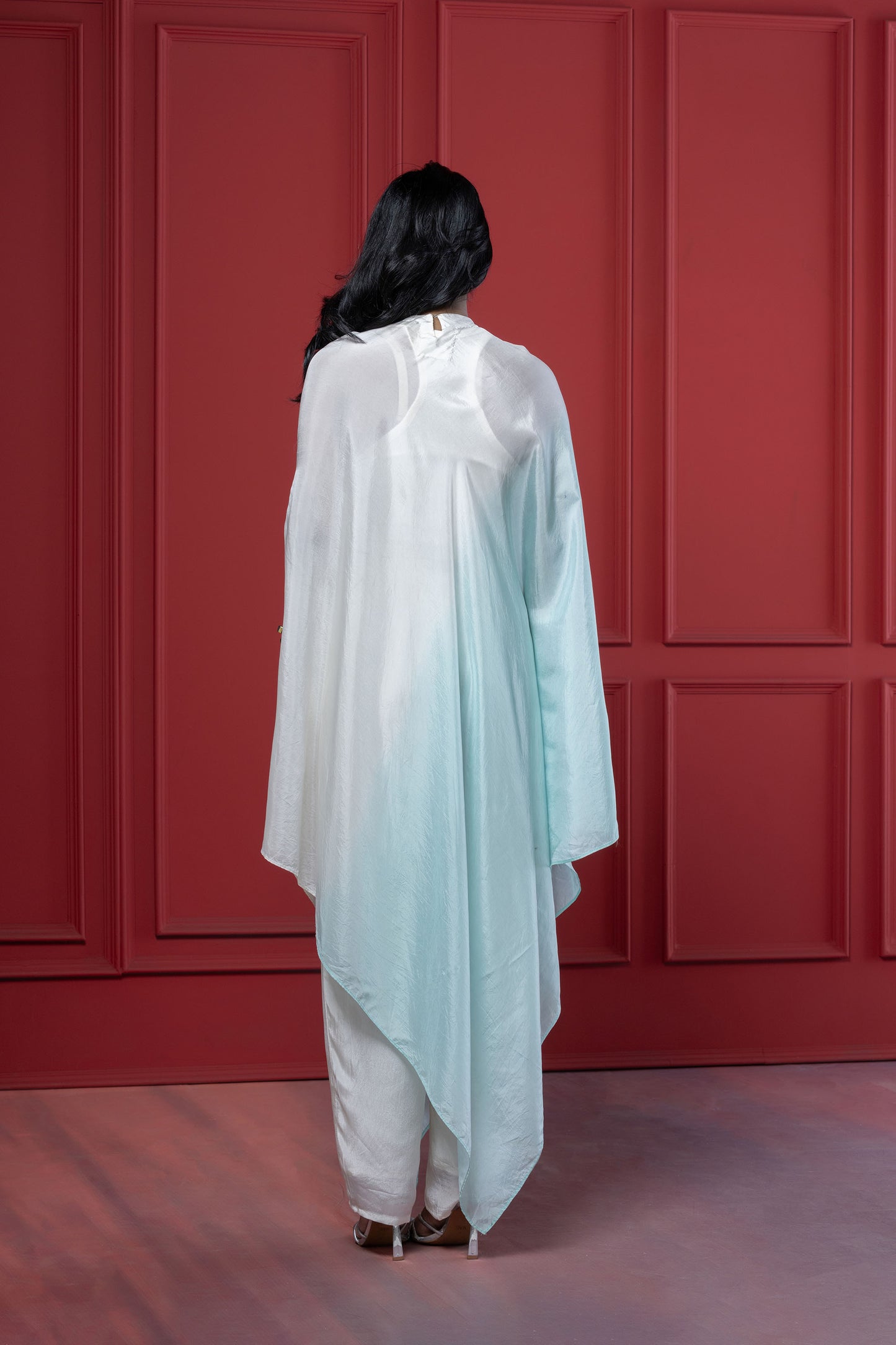 Sky Blue Gradient Asymmetric Tunic