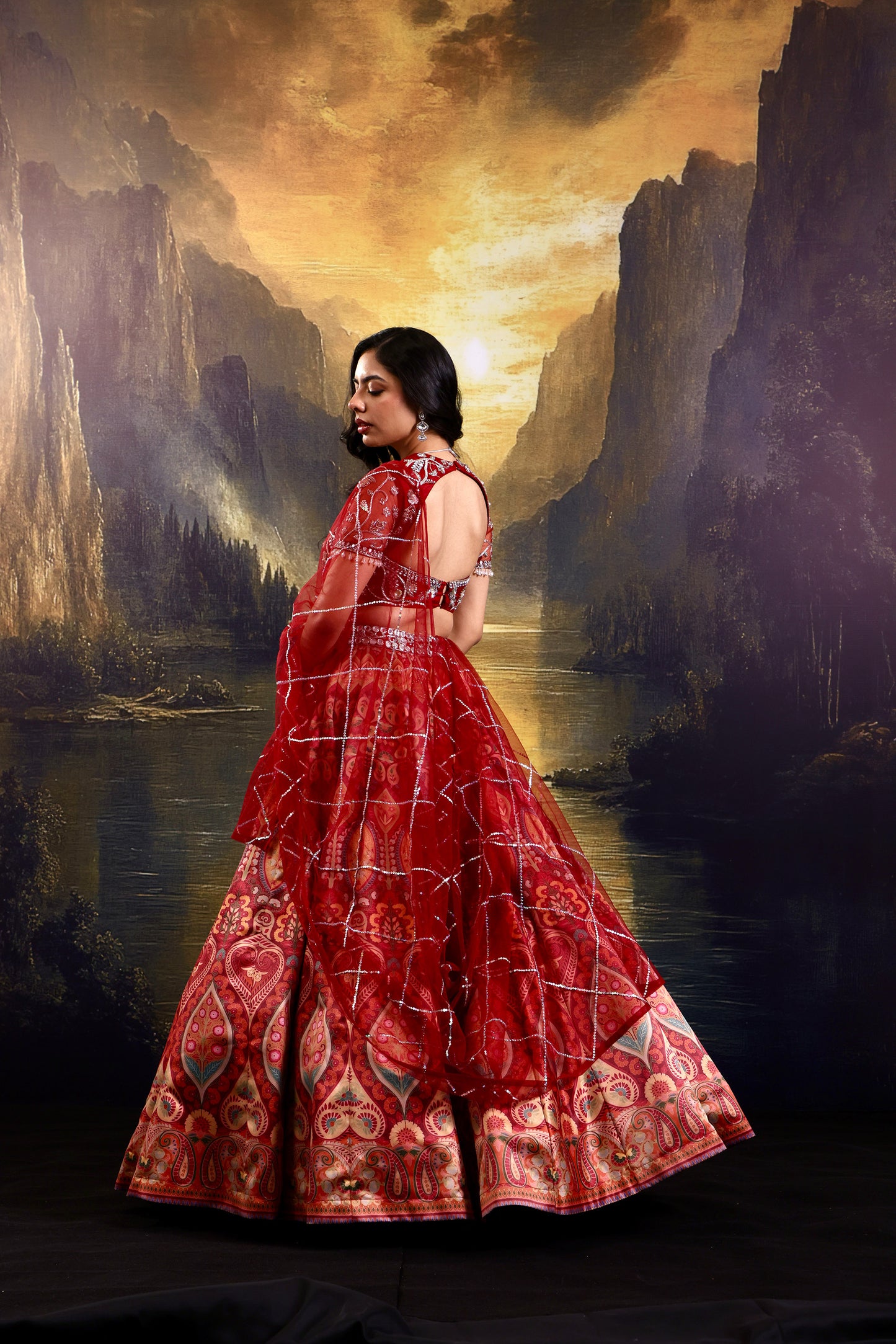 Maroon Noor lehenga set