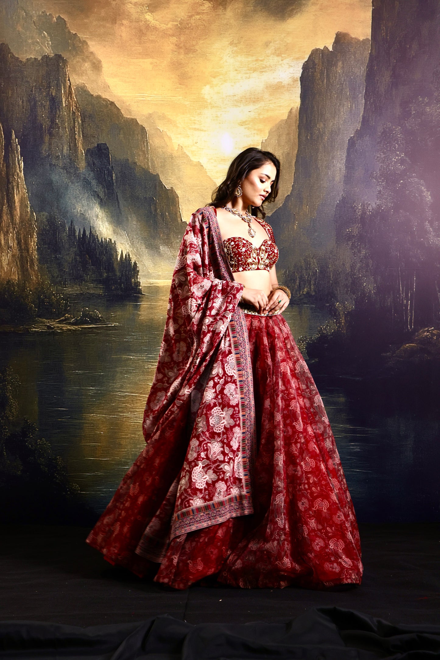 Maroon Khoob lehenga set