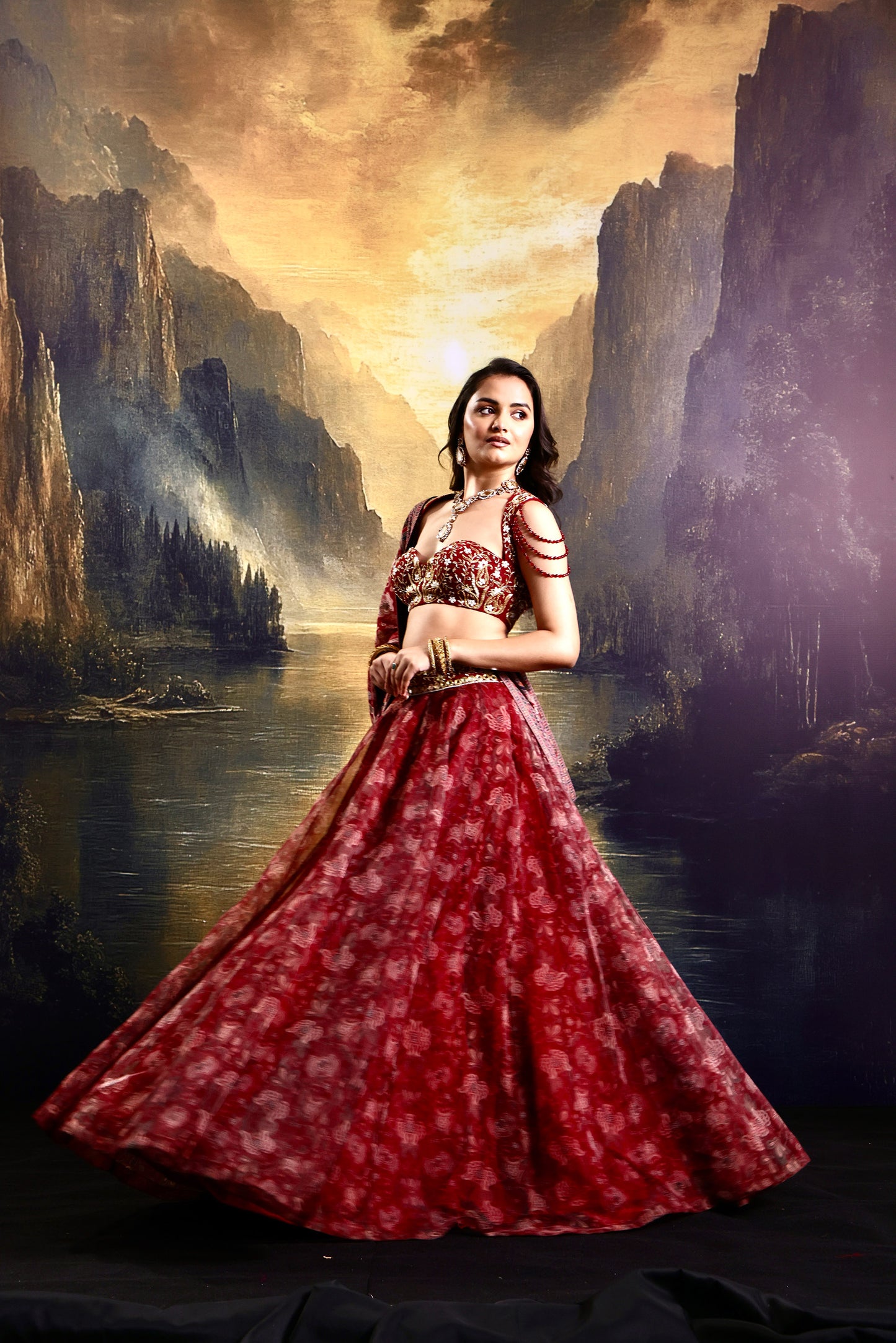 Maroon Khoob lehenga set
