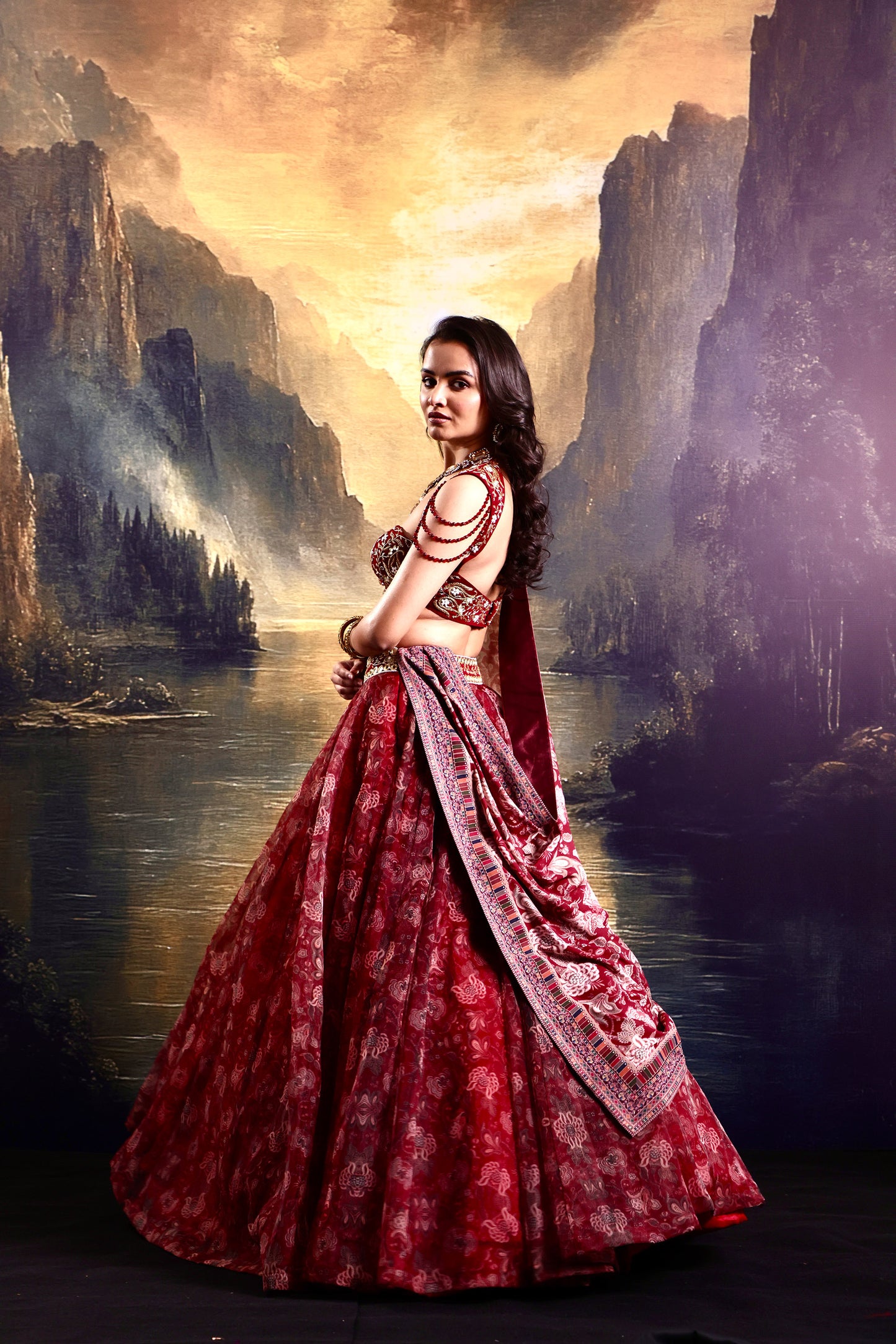 Maroon Khoob lehenga set