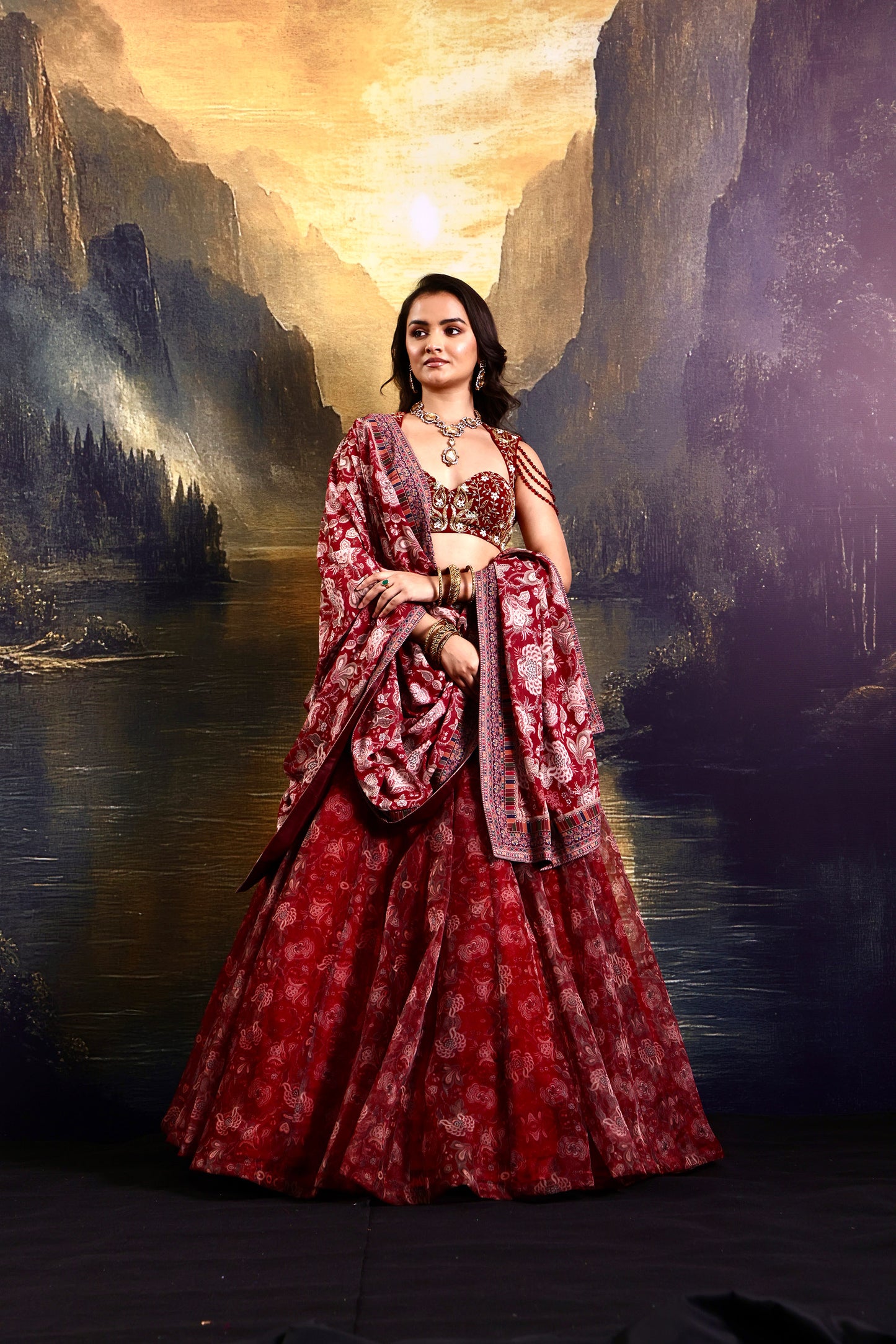 Maroon Khoob lehenga set