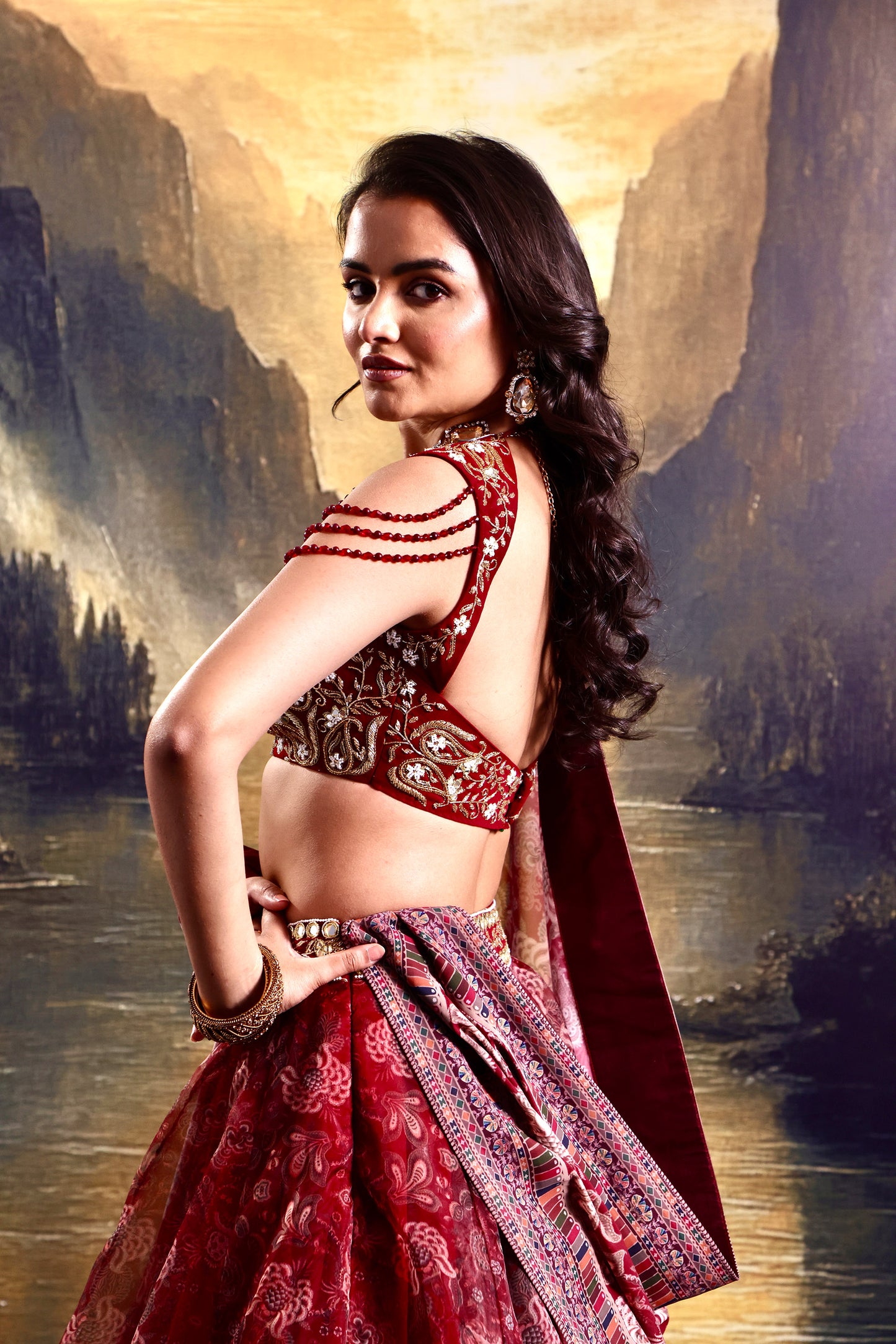 Maroon Khoob lehenga set