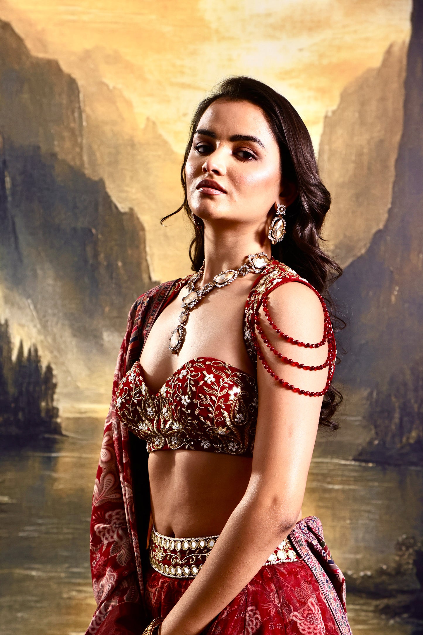 Maroon Khoob lehenga set