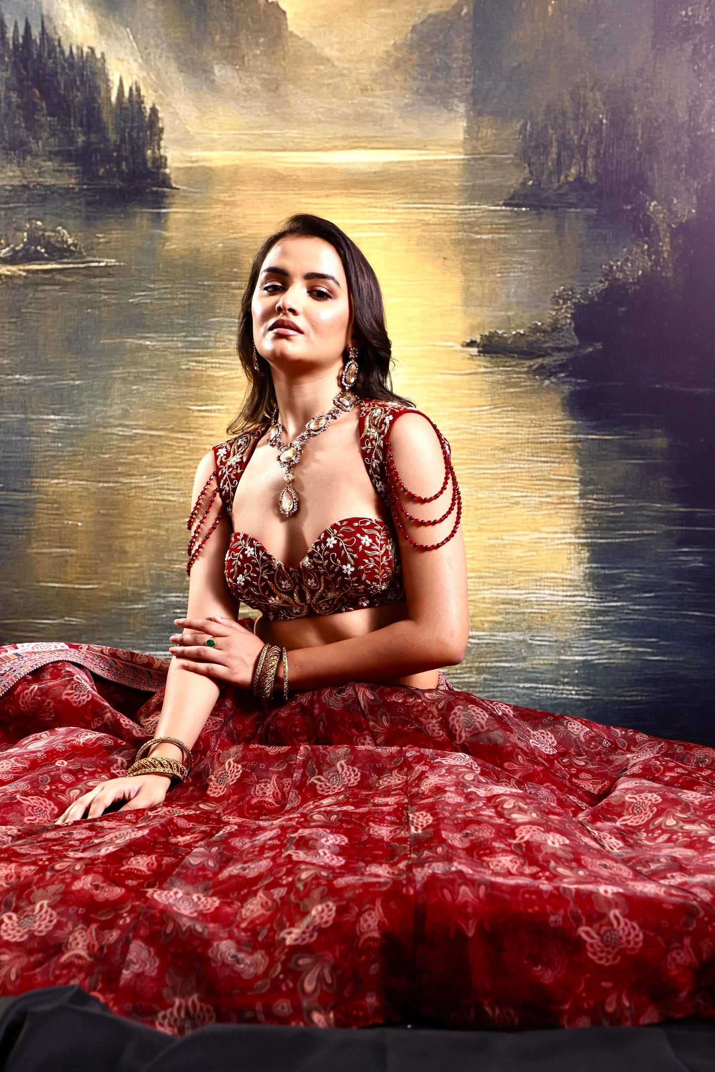 Maroon Khoob lehenga set