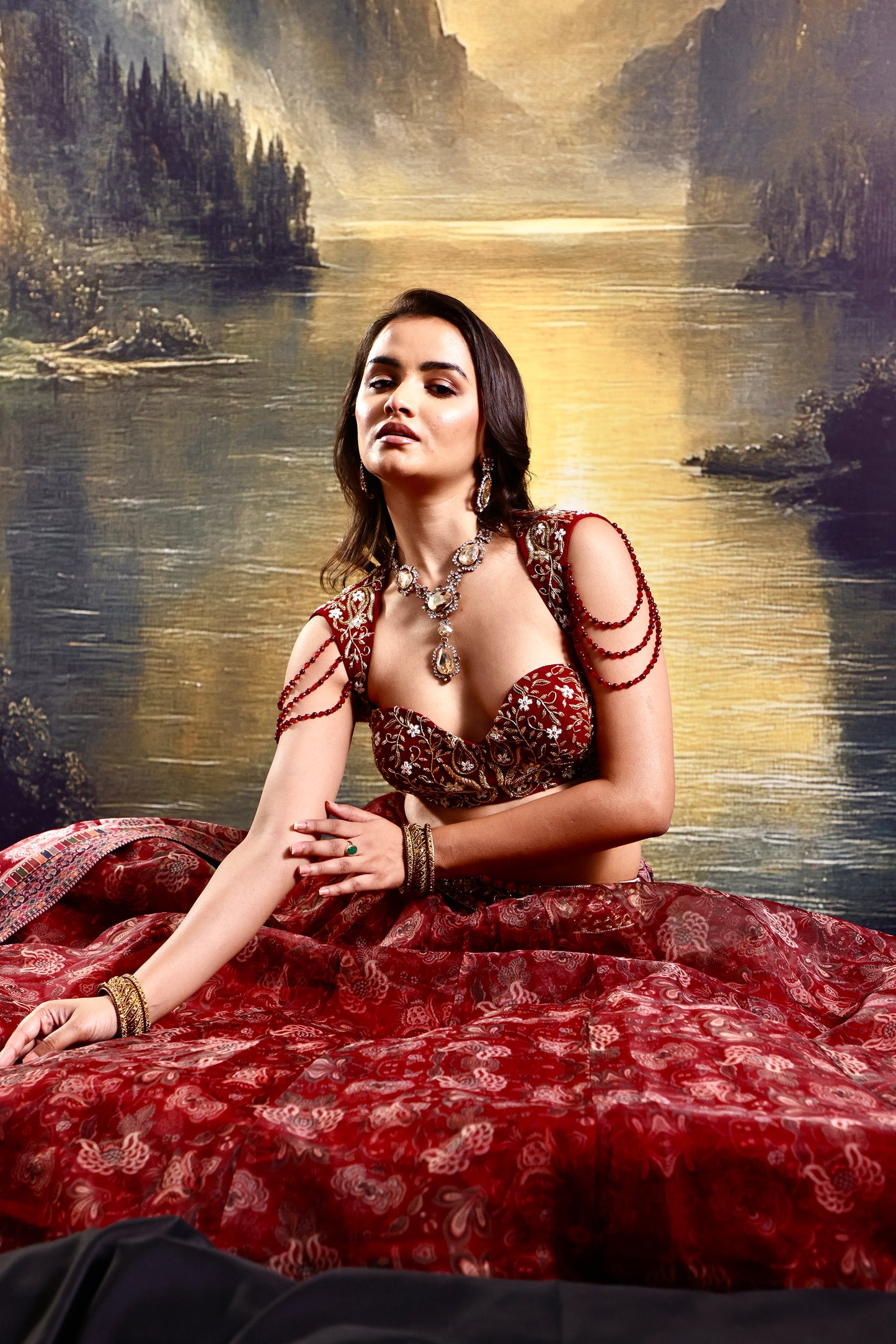 Maroon Khoob lehenga set