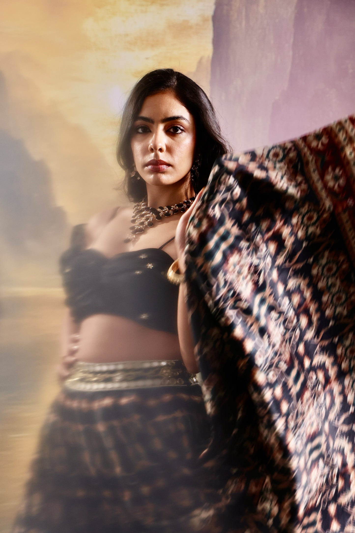 Black Jeeya lehnaga set