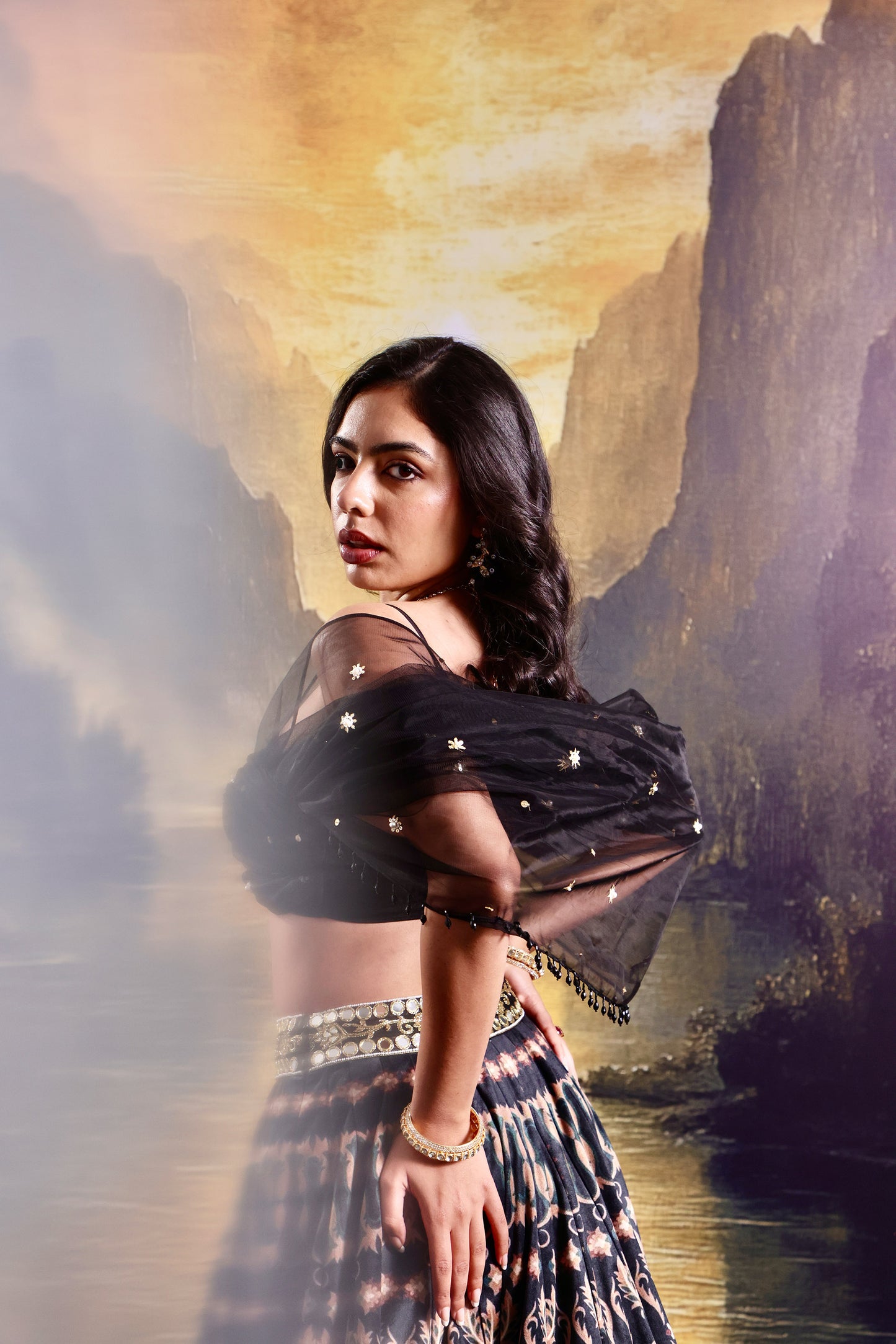 Black Jeeya lehnaga set