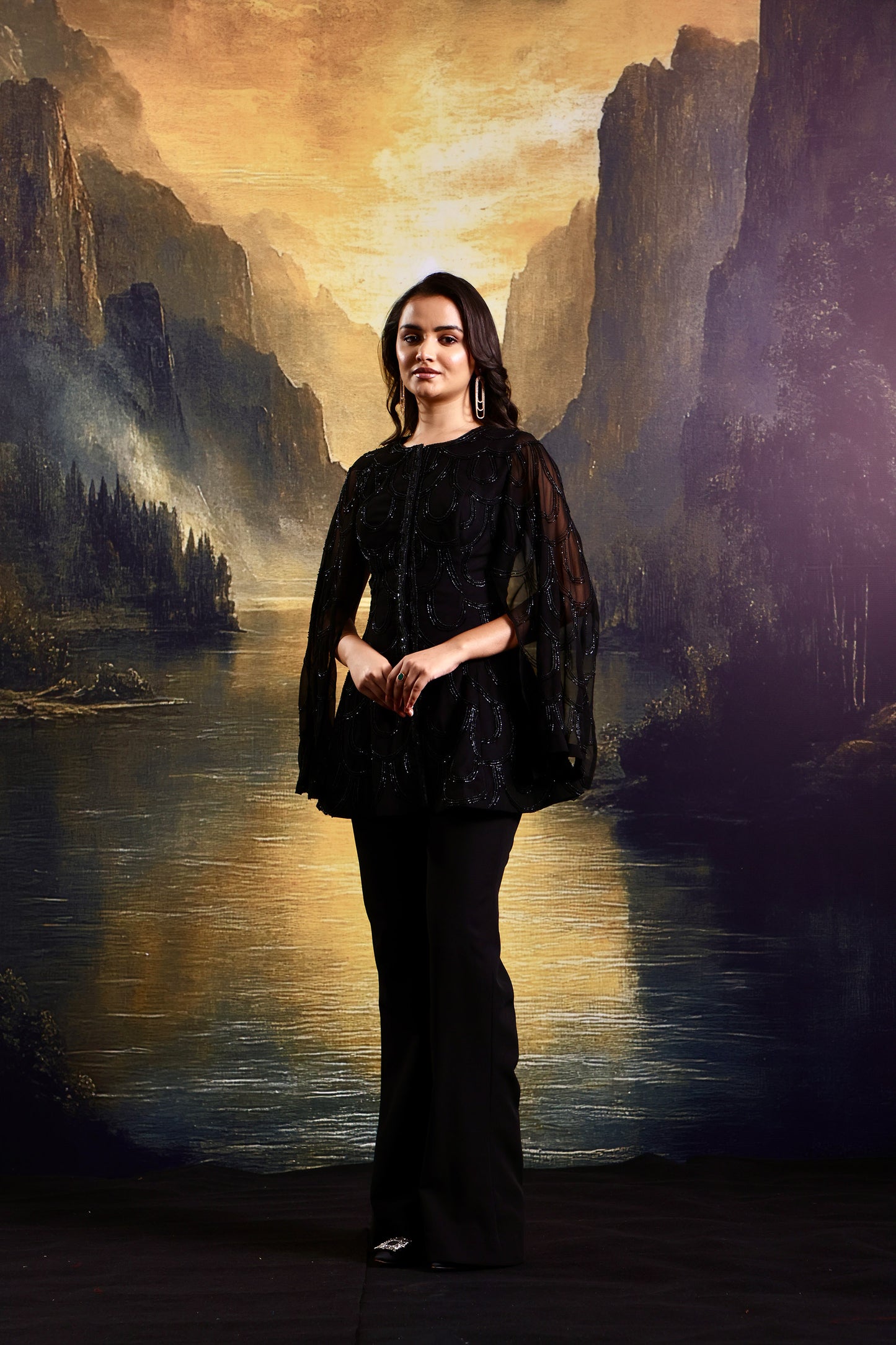 Black Rasha sharara set