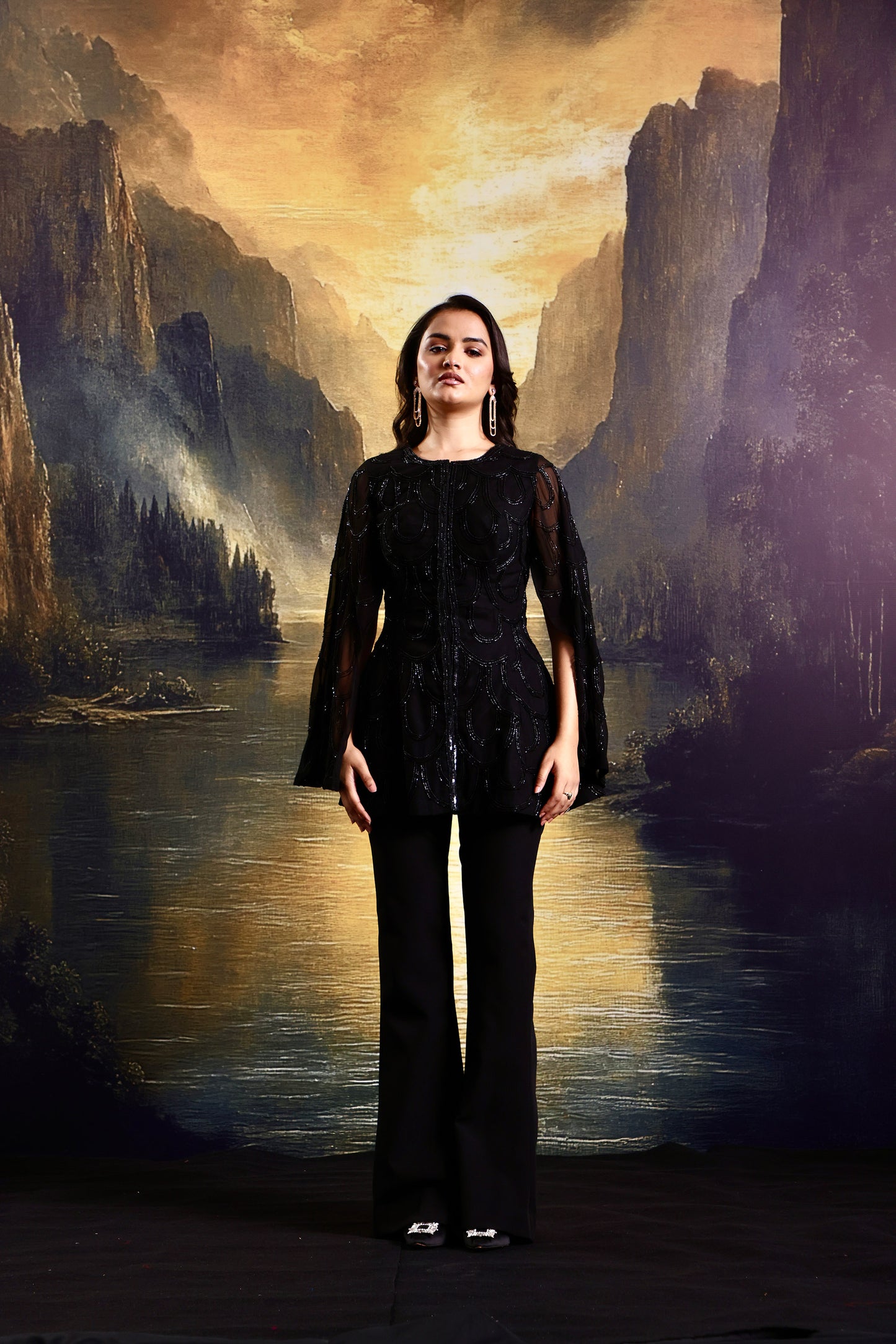 Black Rasha sharara set