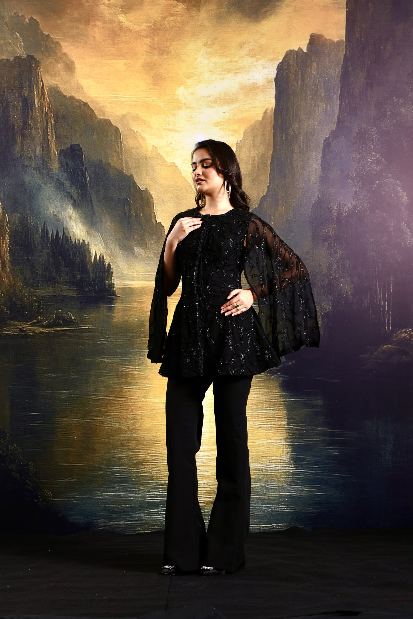 Black Rasha sharara set