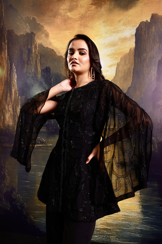 Black Rasha sharara set