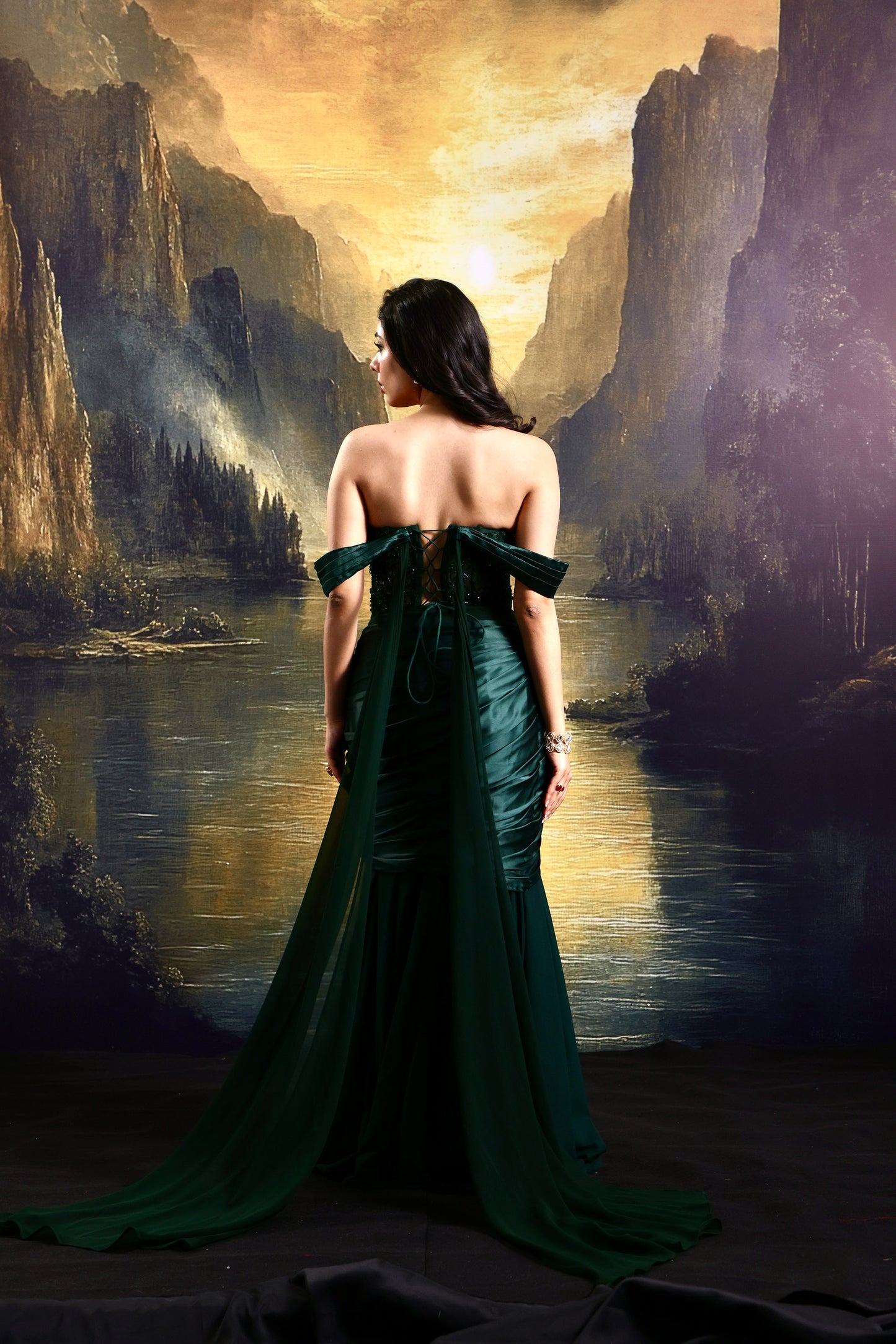 Green Amber Designer gown