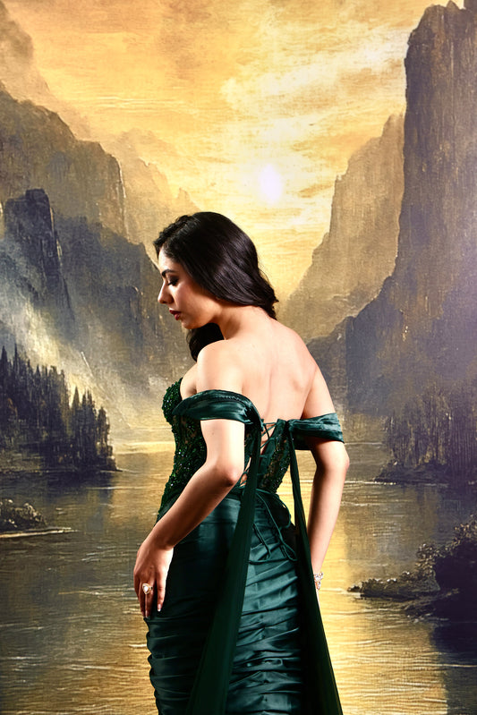 Green Amber Designer gown