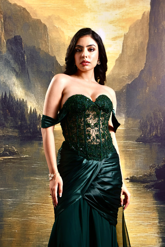 Green Amber Designer gown