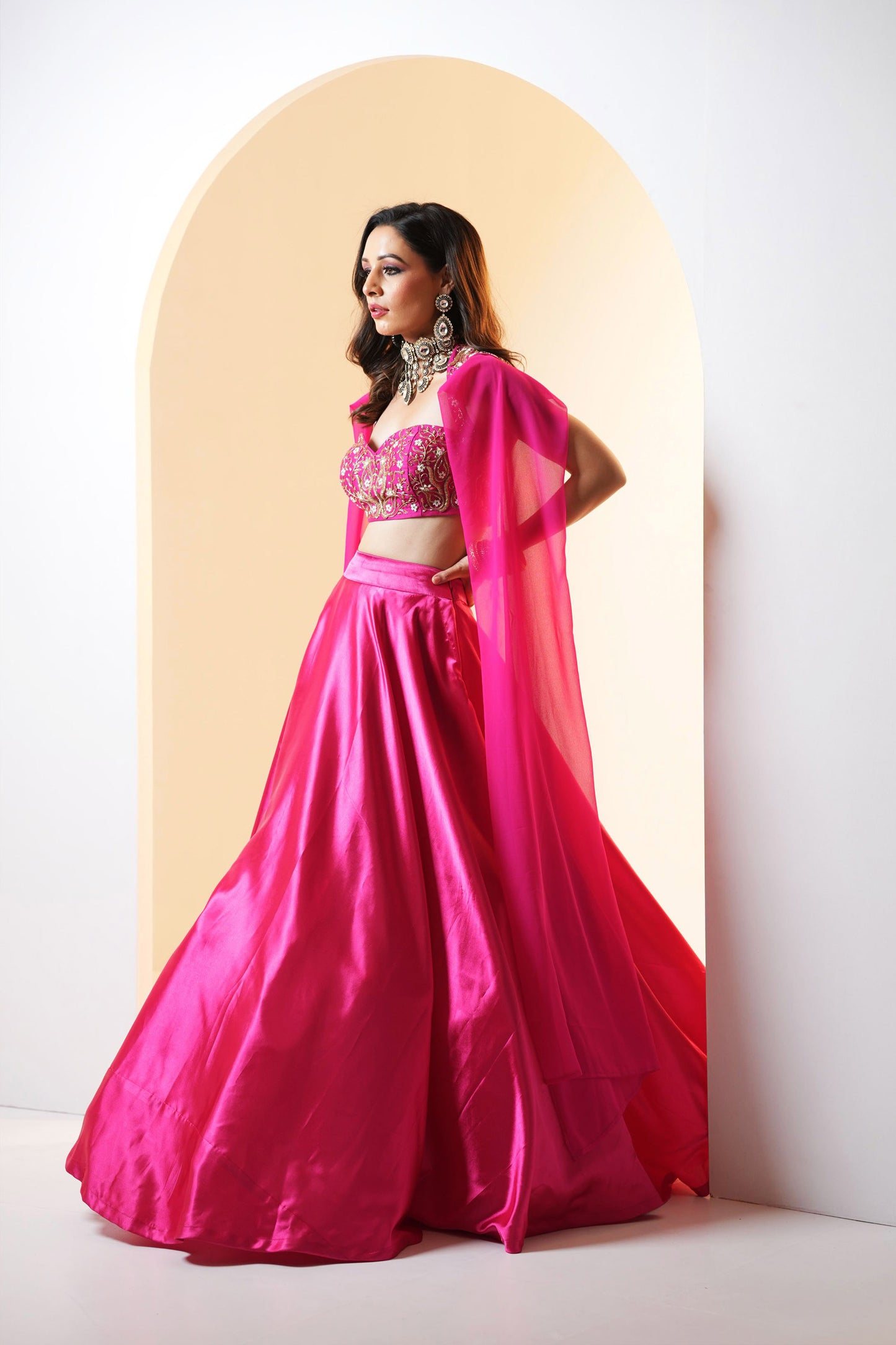 Pink Meera lehenga set