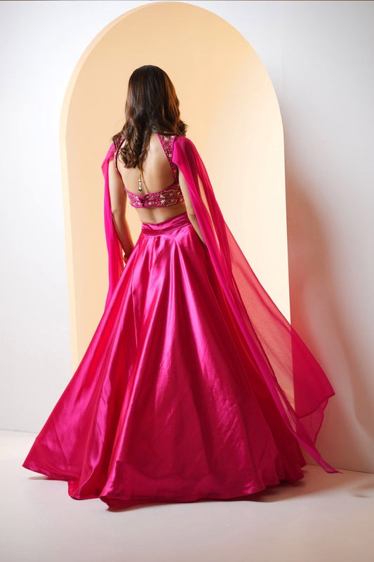 Pink Meera lehenga set
