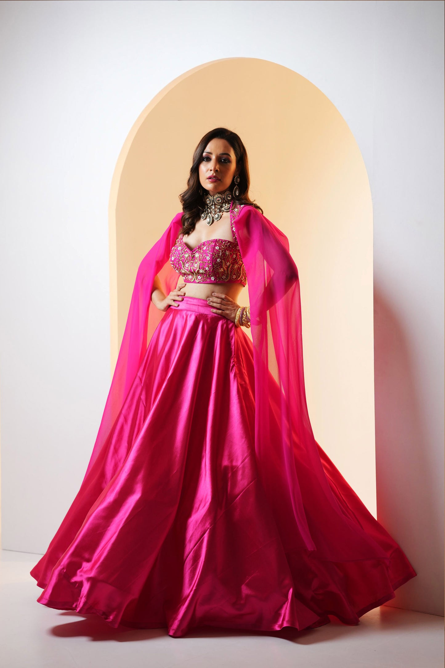 Pink Meera lehenga set