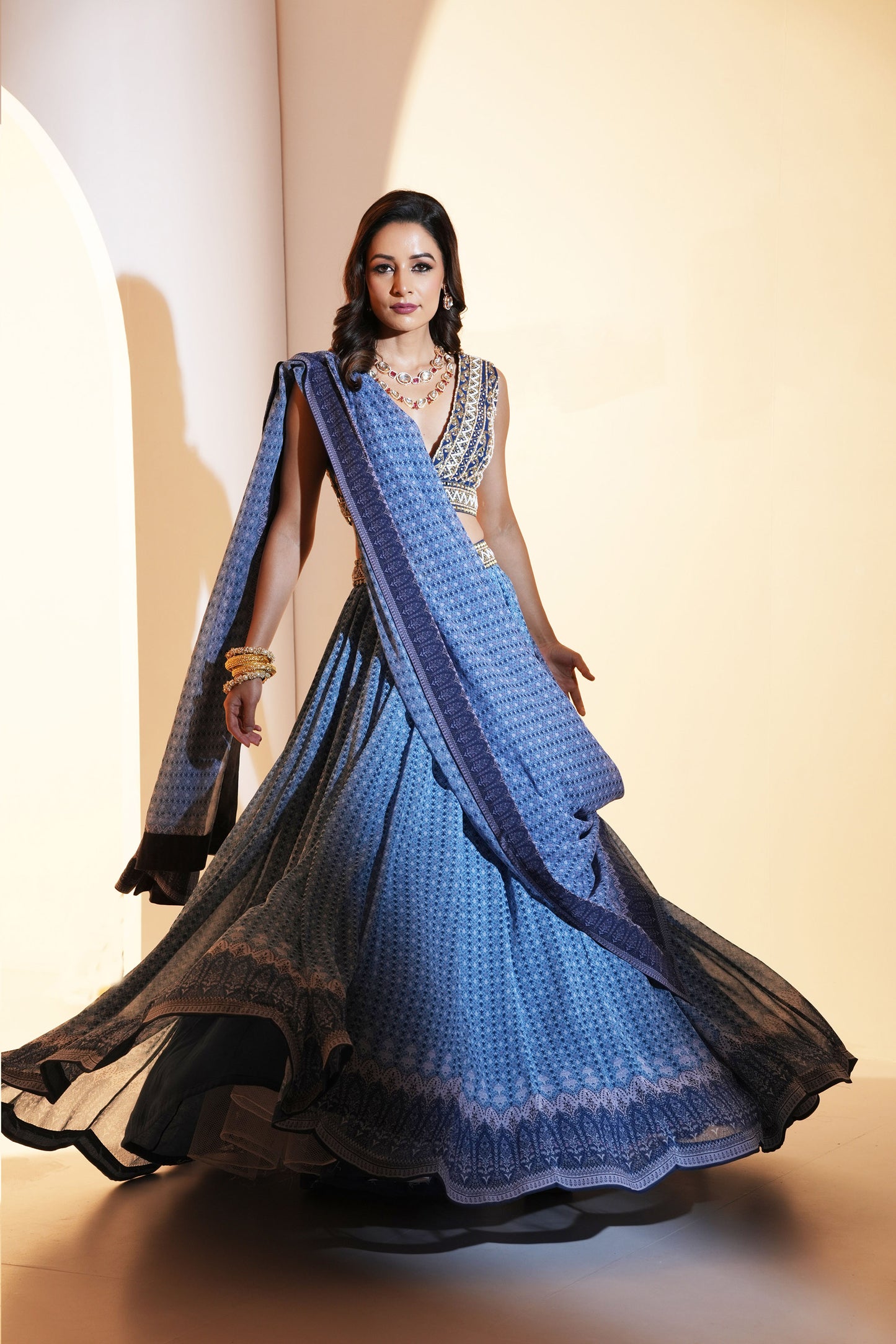 Blue Aastha lehenga set