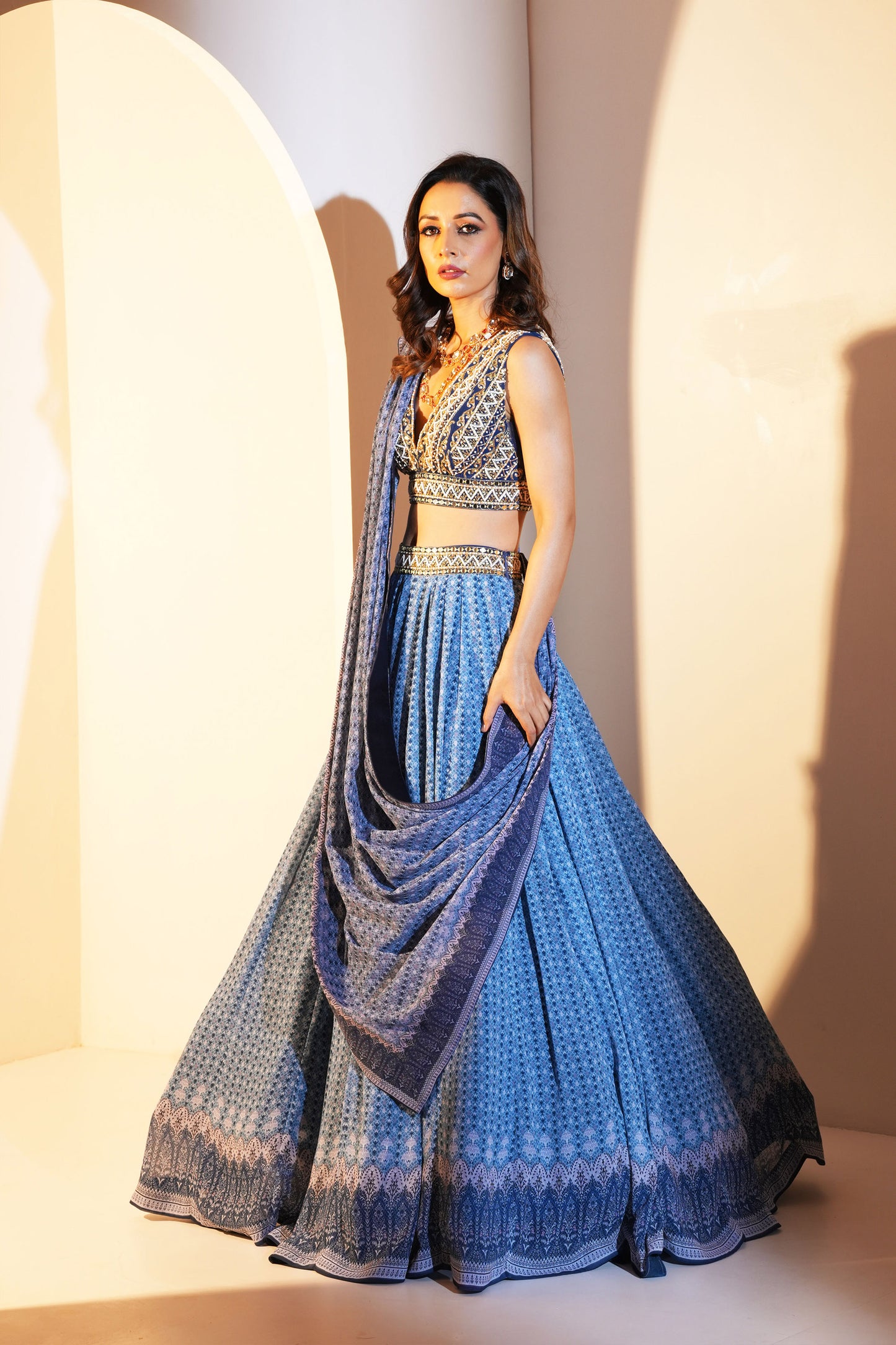 Blue Aastha lehenga set