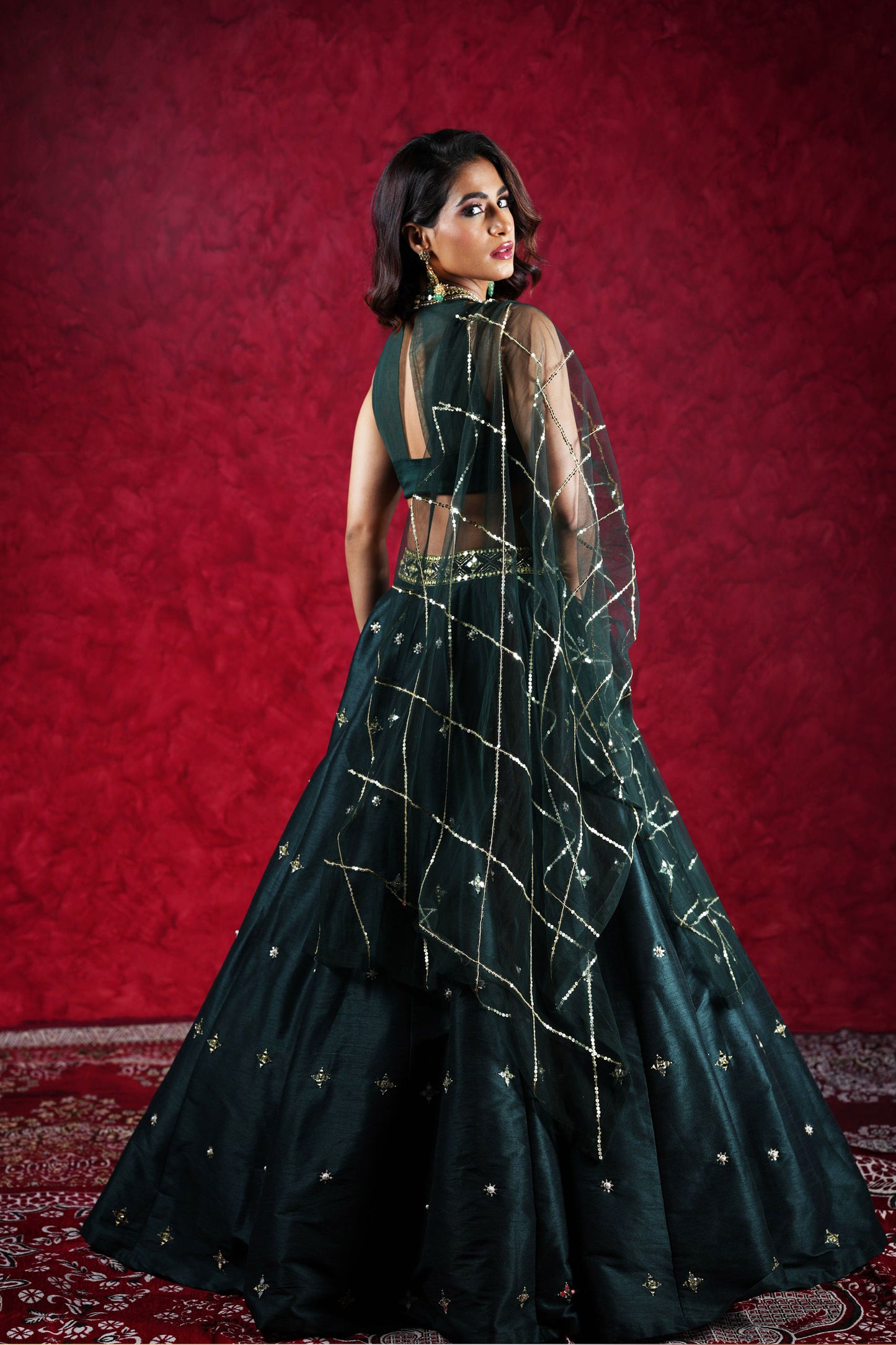 Green Jeeva lehenga set