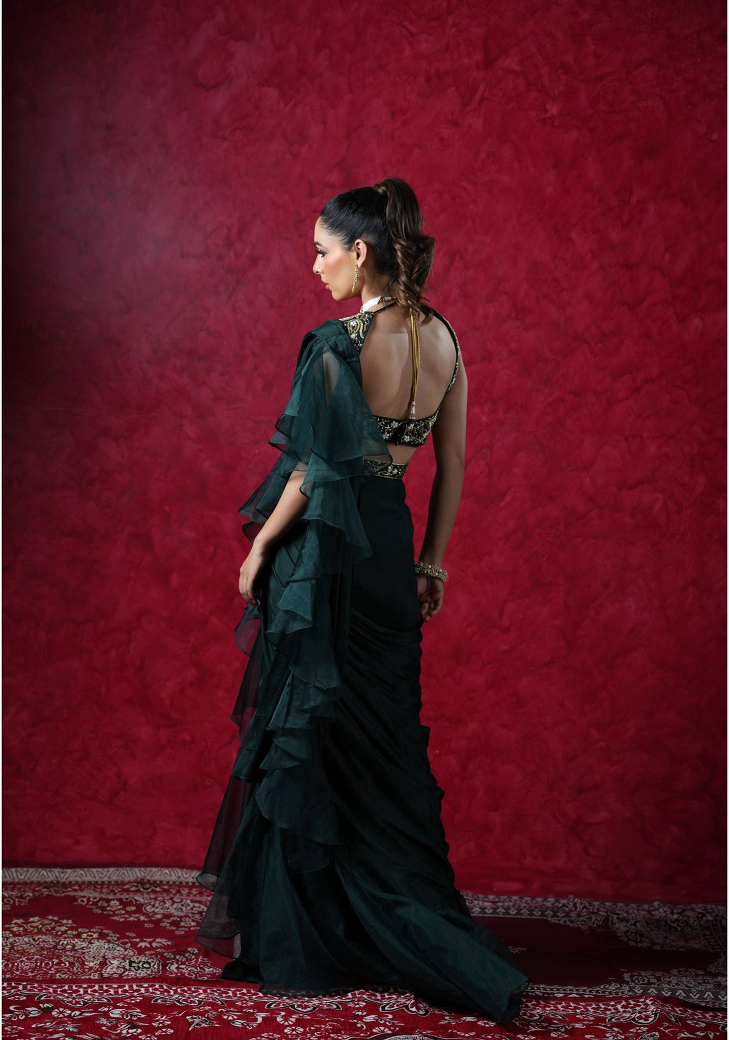 Green Lara saree set