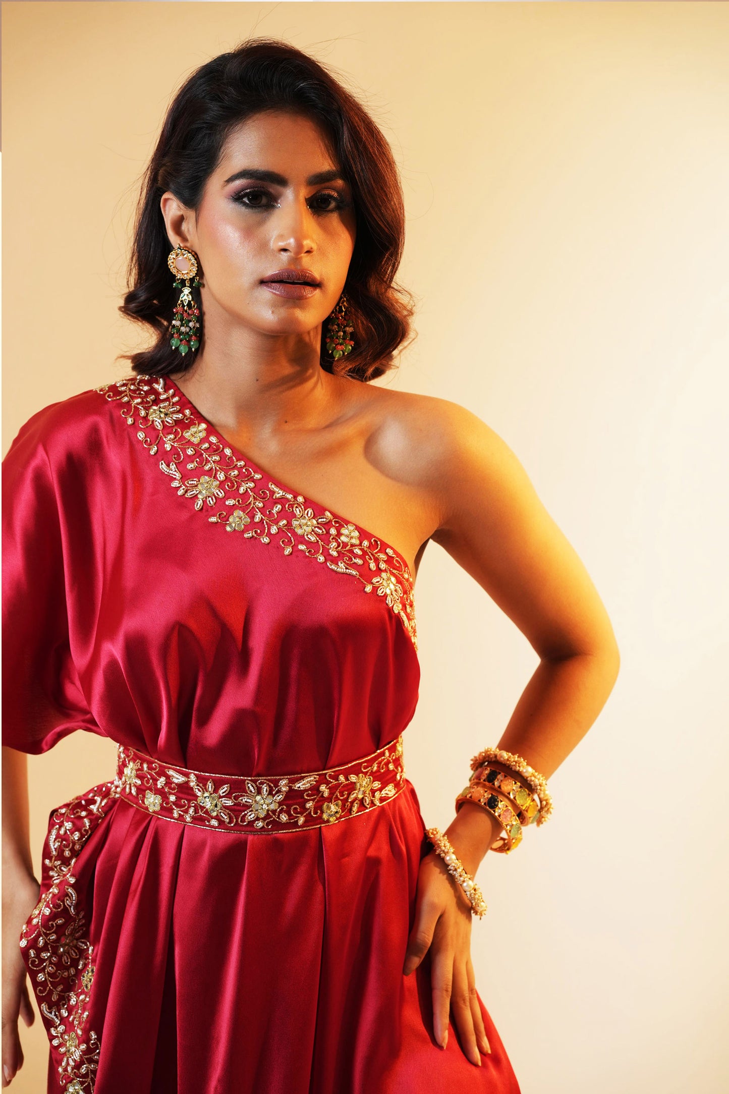 Maroon Seher cape set