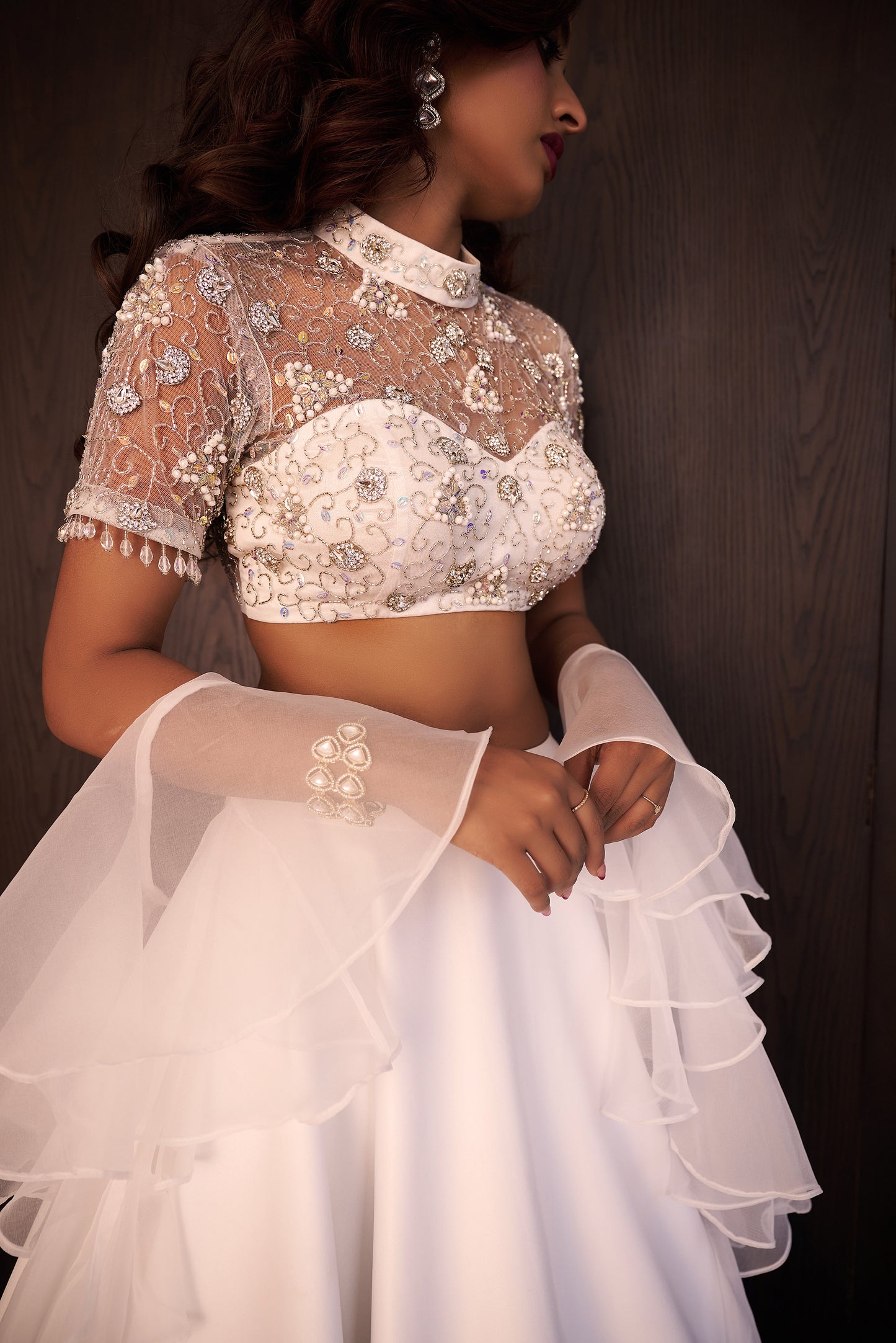 White Maheem lehenga set