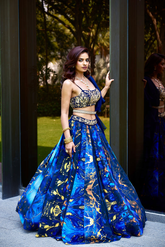 Blue Messha lehenga set