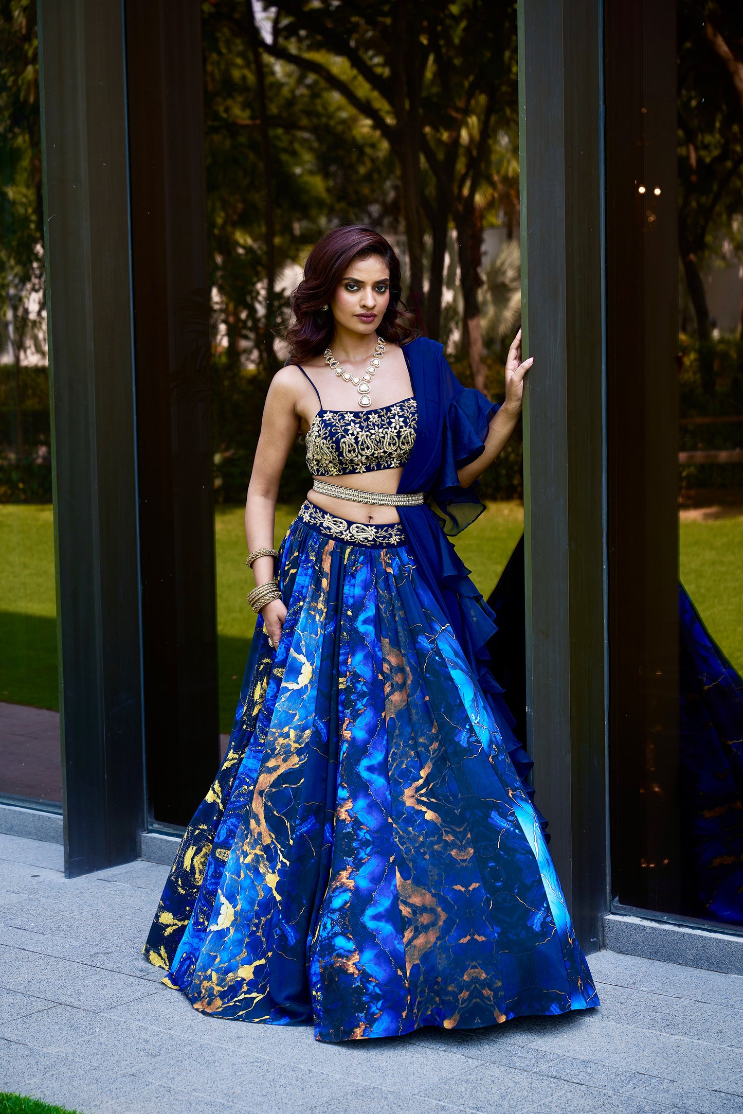 Blue Messha lehenga set