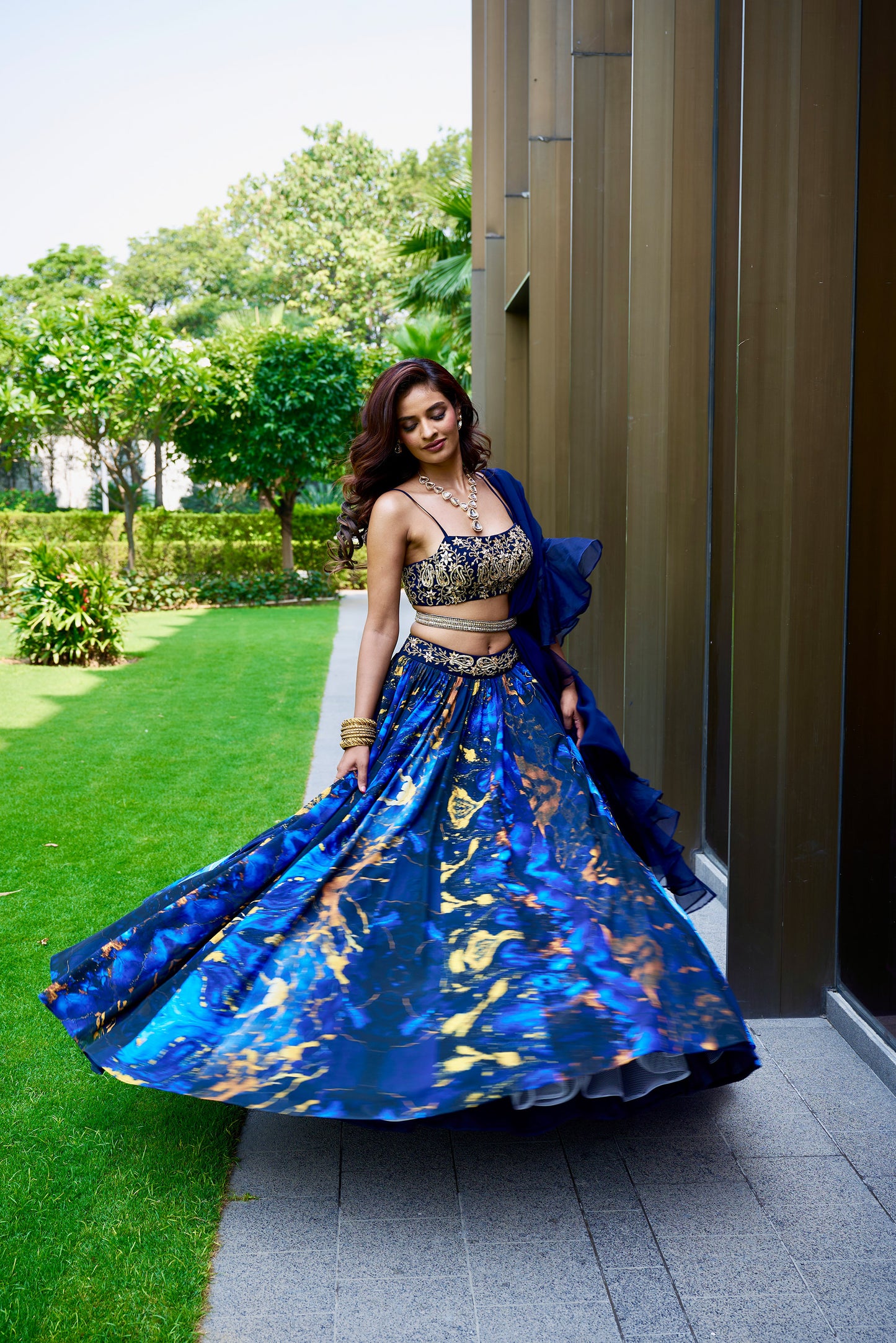 Blue Messha lehenga set